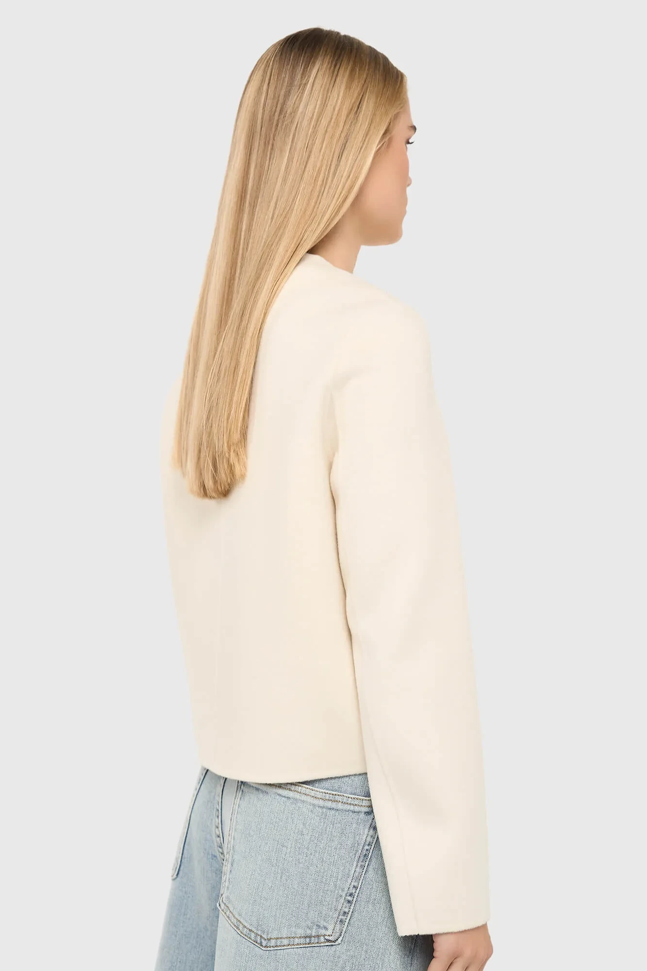 Women's Short Cashmere Coat, Vince Double-Faced Off-White