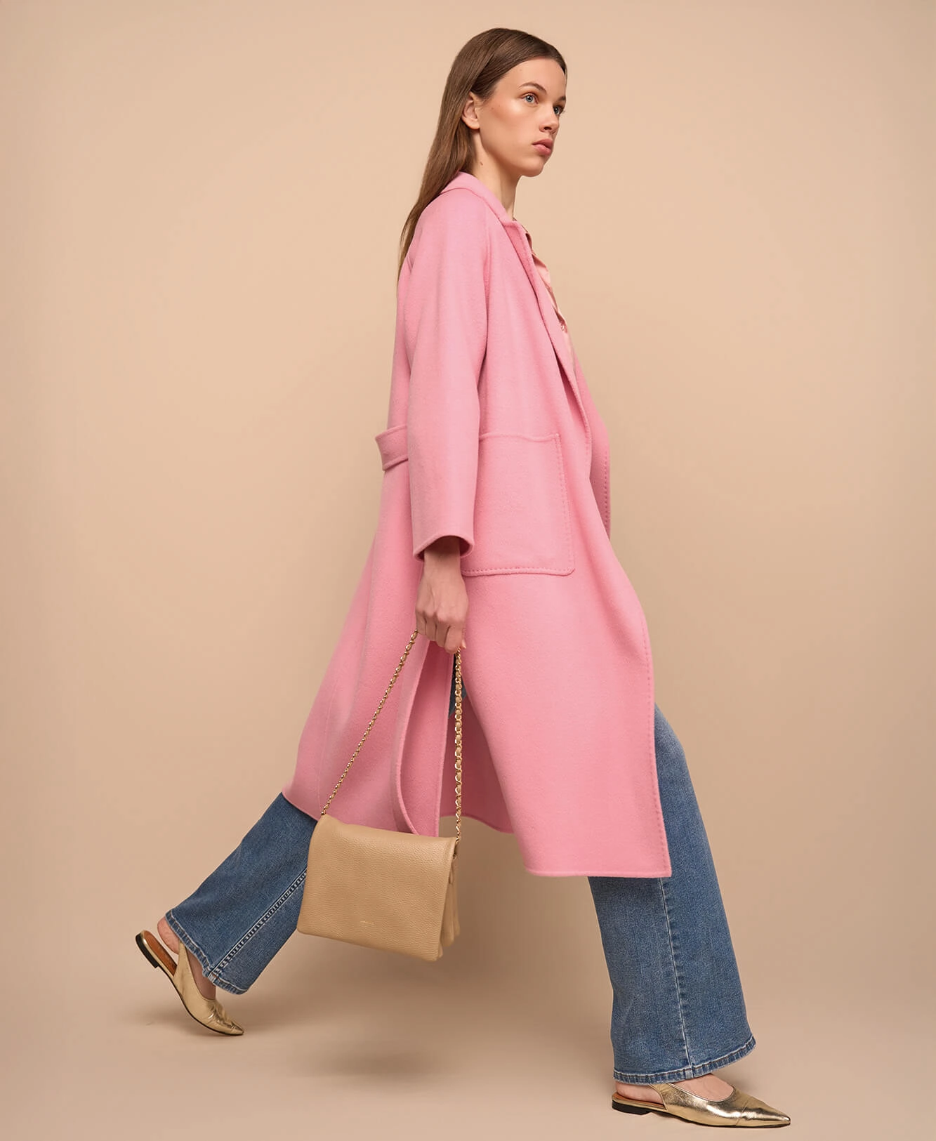 Cashmere jas roze janice