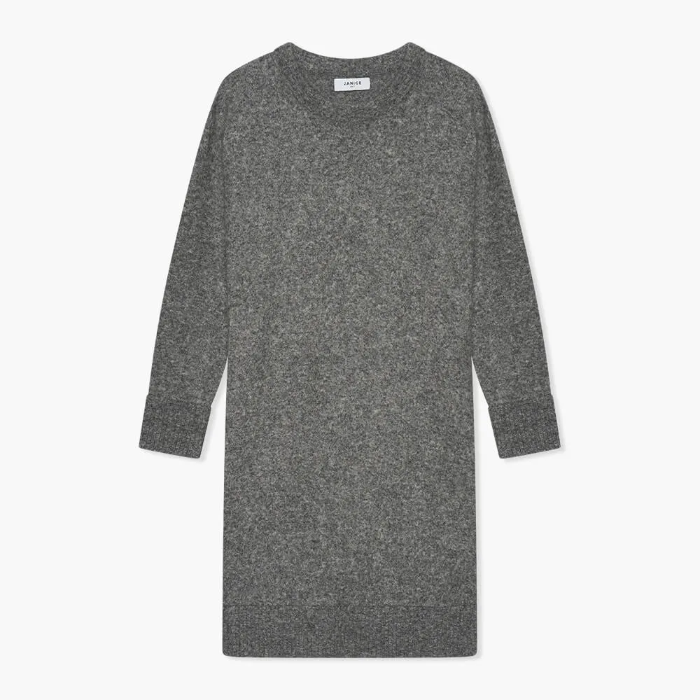 Jurk Gebreid Soft Merino Mix Wesley Grijs