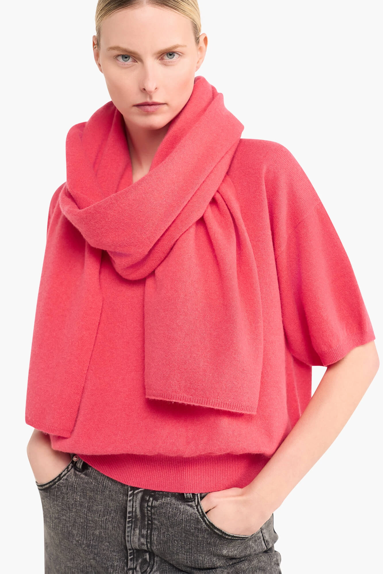 Cashmere Sjaal Dames Santos Coraal