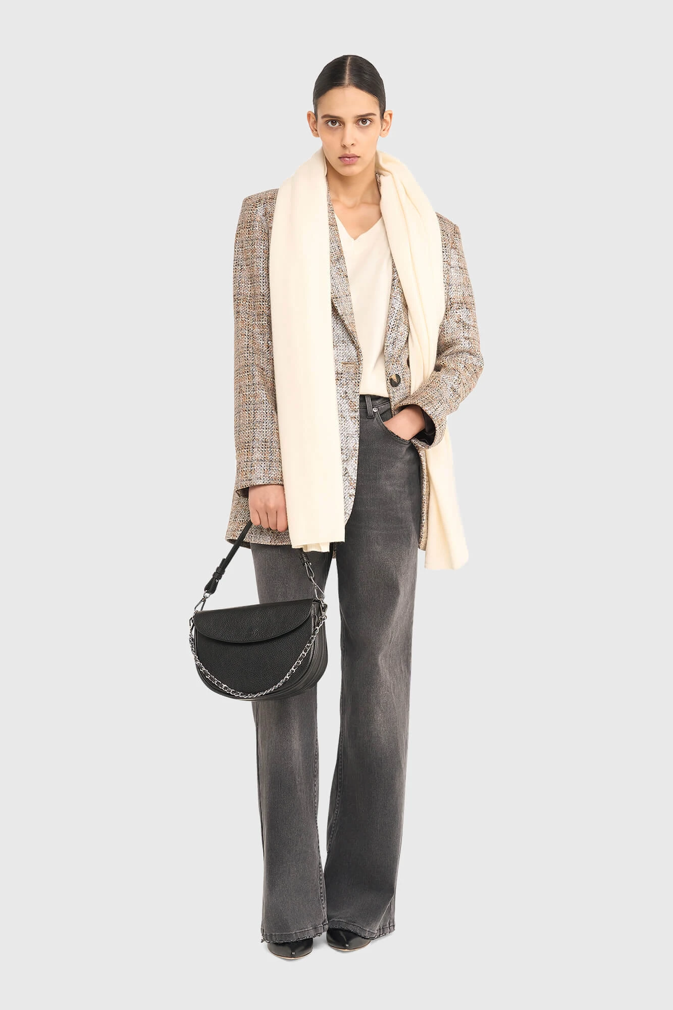 Kaschmirschal für Damen Santos Off White