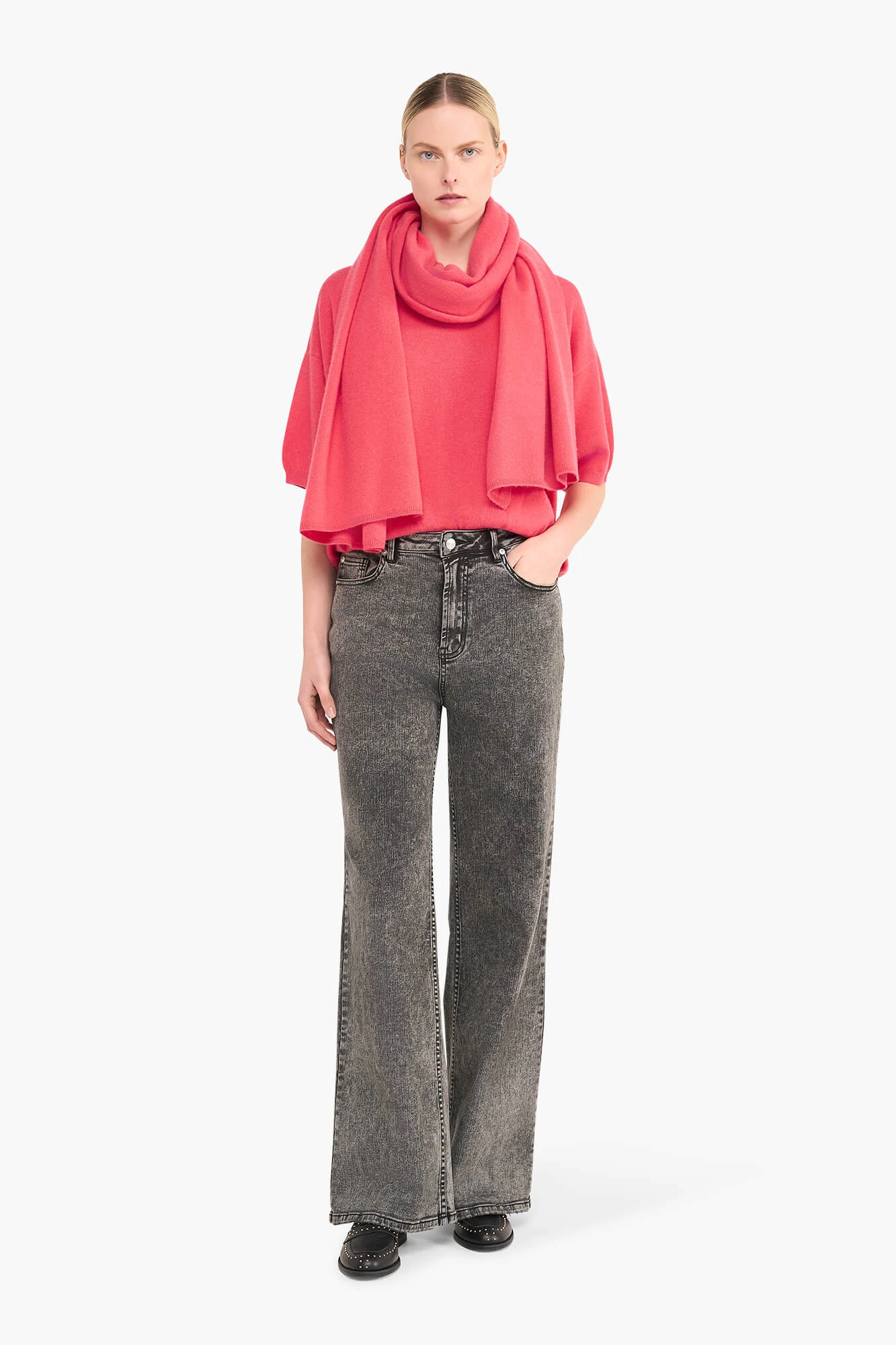 Cashmere Sjaal Dames Santos Coraal