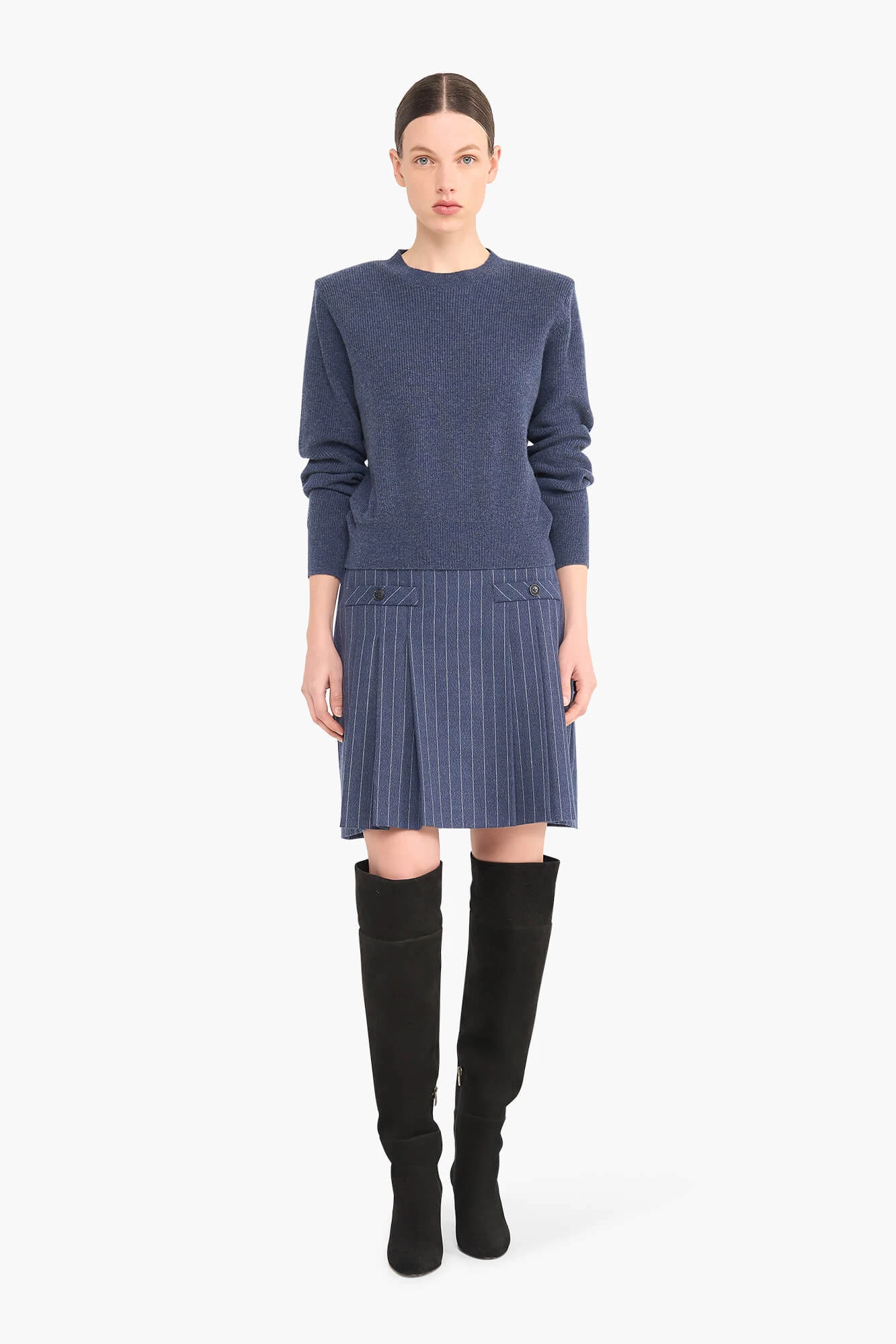 Women's Cashmere Sweater, Barron Blue