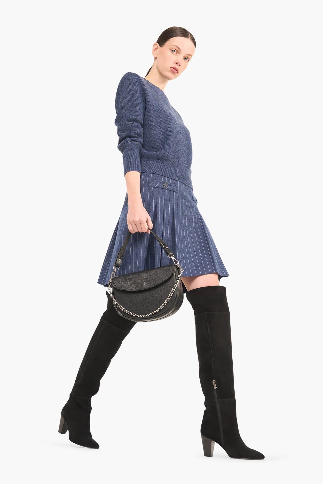 Women's Cashmere Sweater, Barron Blue