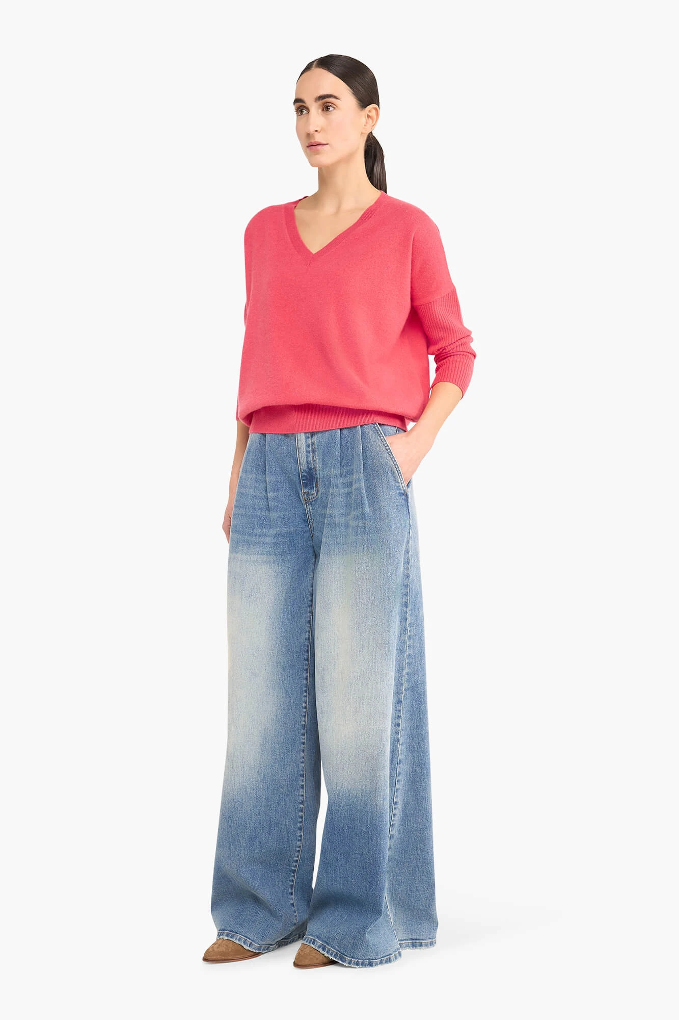 Cashmere Trui Dames Dash Coraal