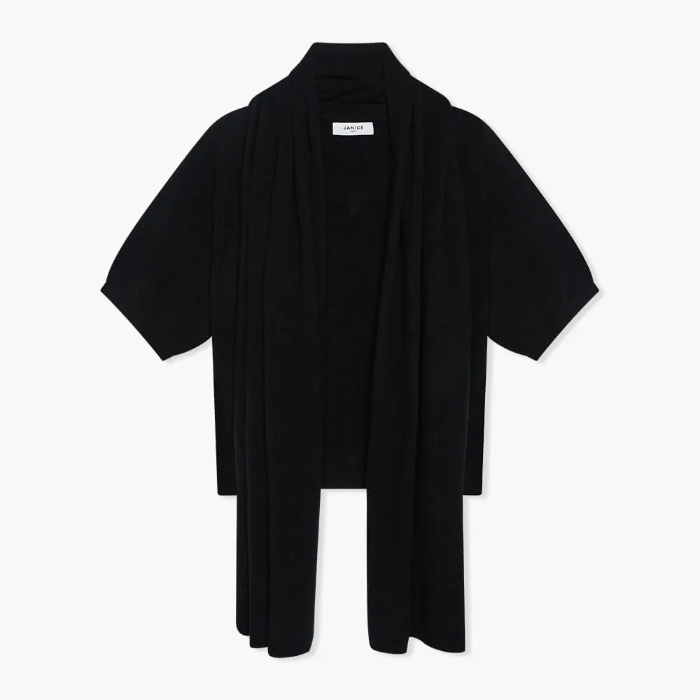 Cashmere Trui Dames Korte Mouw Romeo Zwart