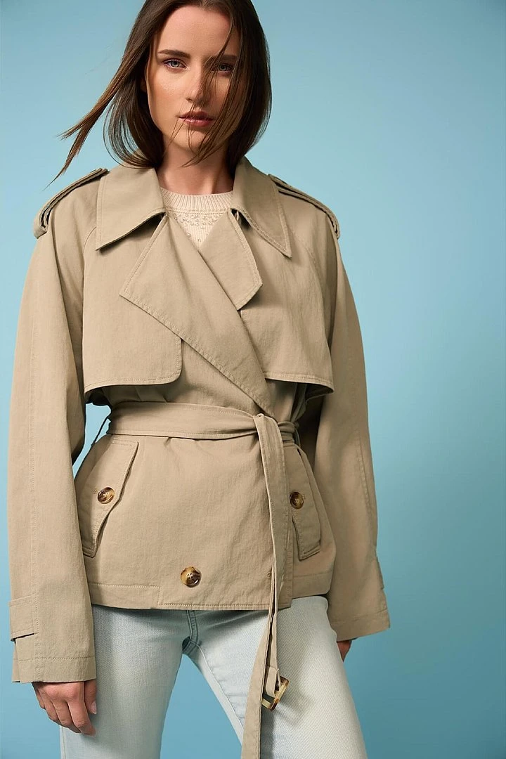 Grüner kurzer Trenchcoat Cayden