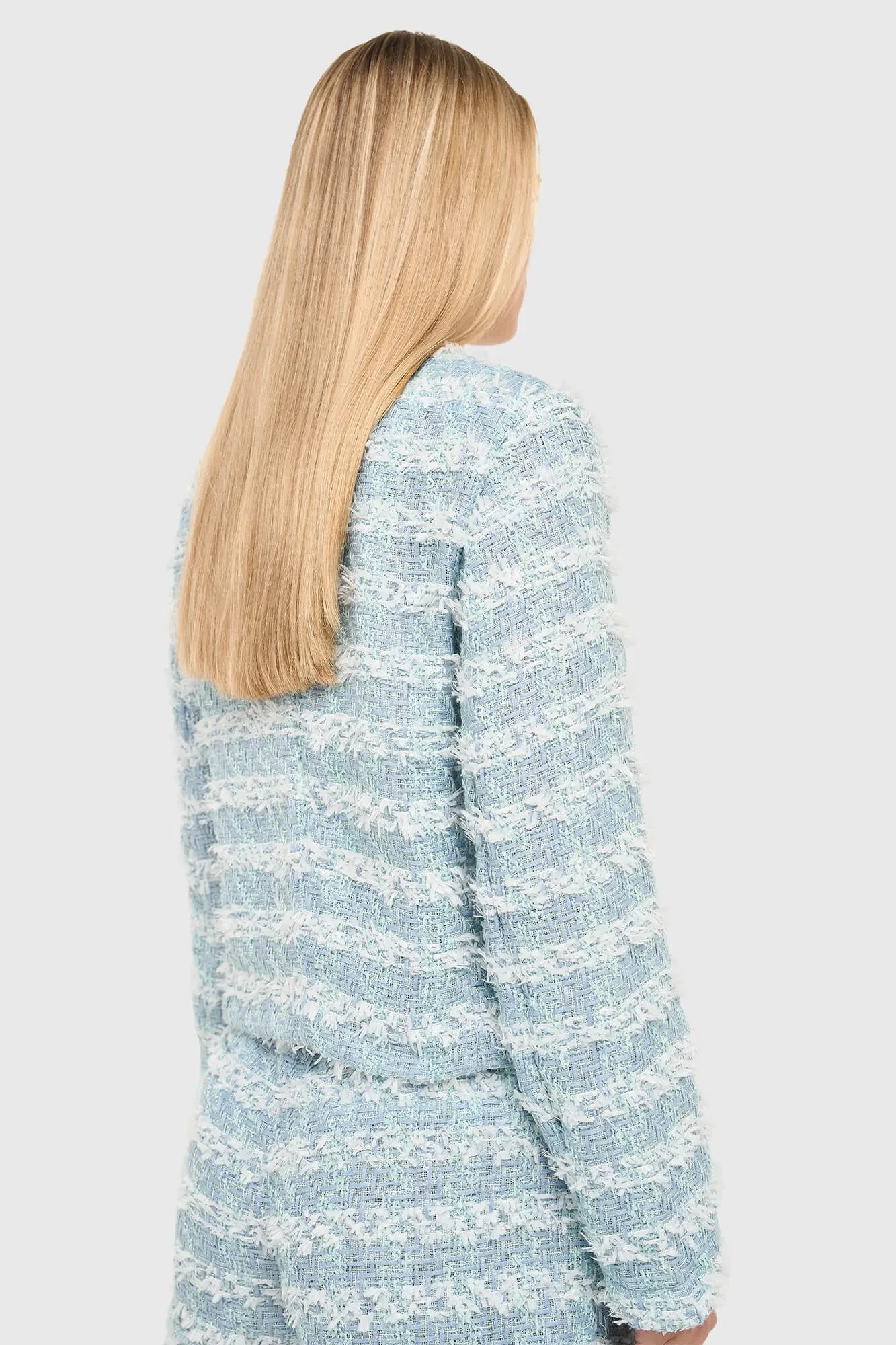 Dames Blazer Jasje Tweed Laurent Blauw