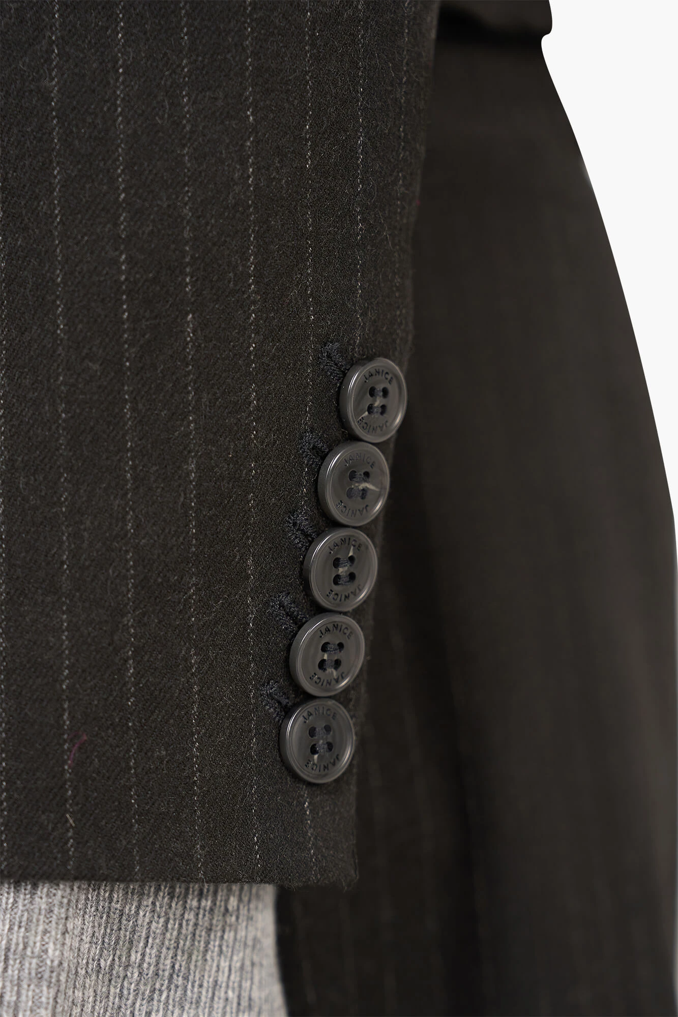 Damen-Blazer, kurz, Stan, schwarz, gestreift