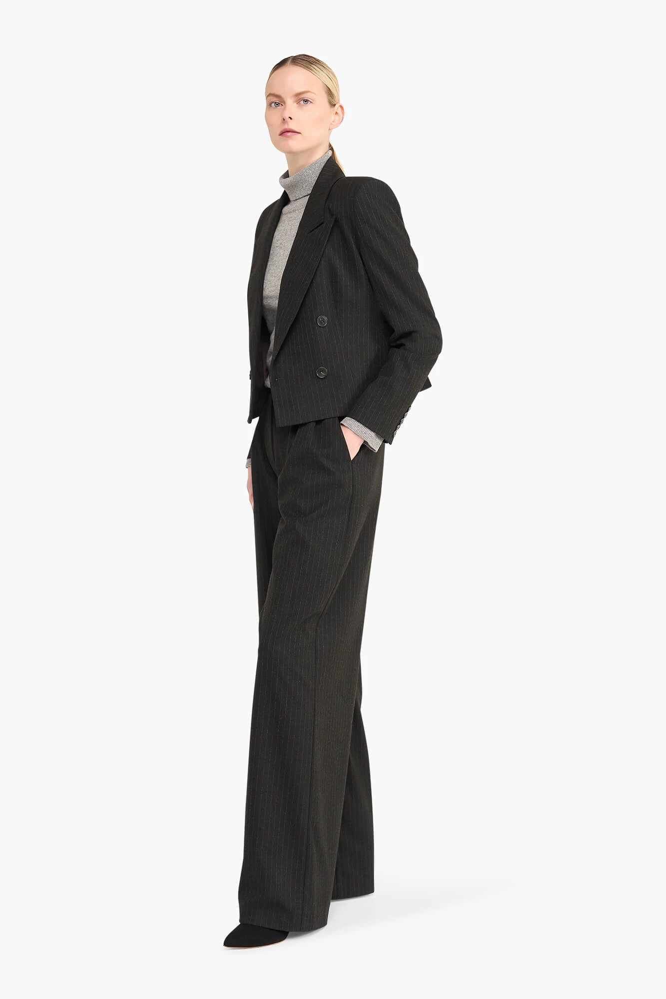Blazer Dames Kort Stan Zwart Streep