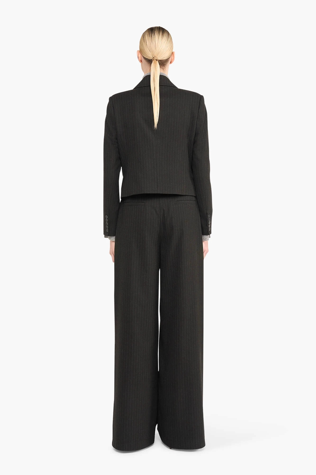 Damen-Blazer, kurz, Stan, schwarz, gestreift