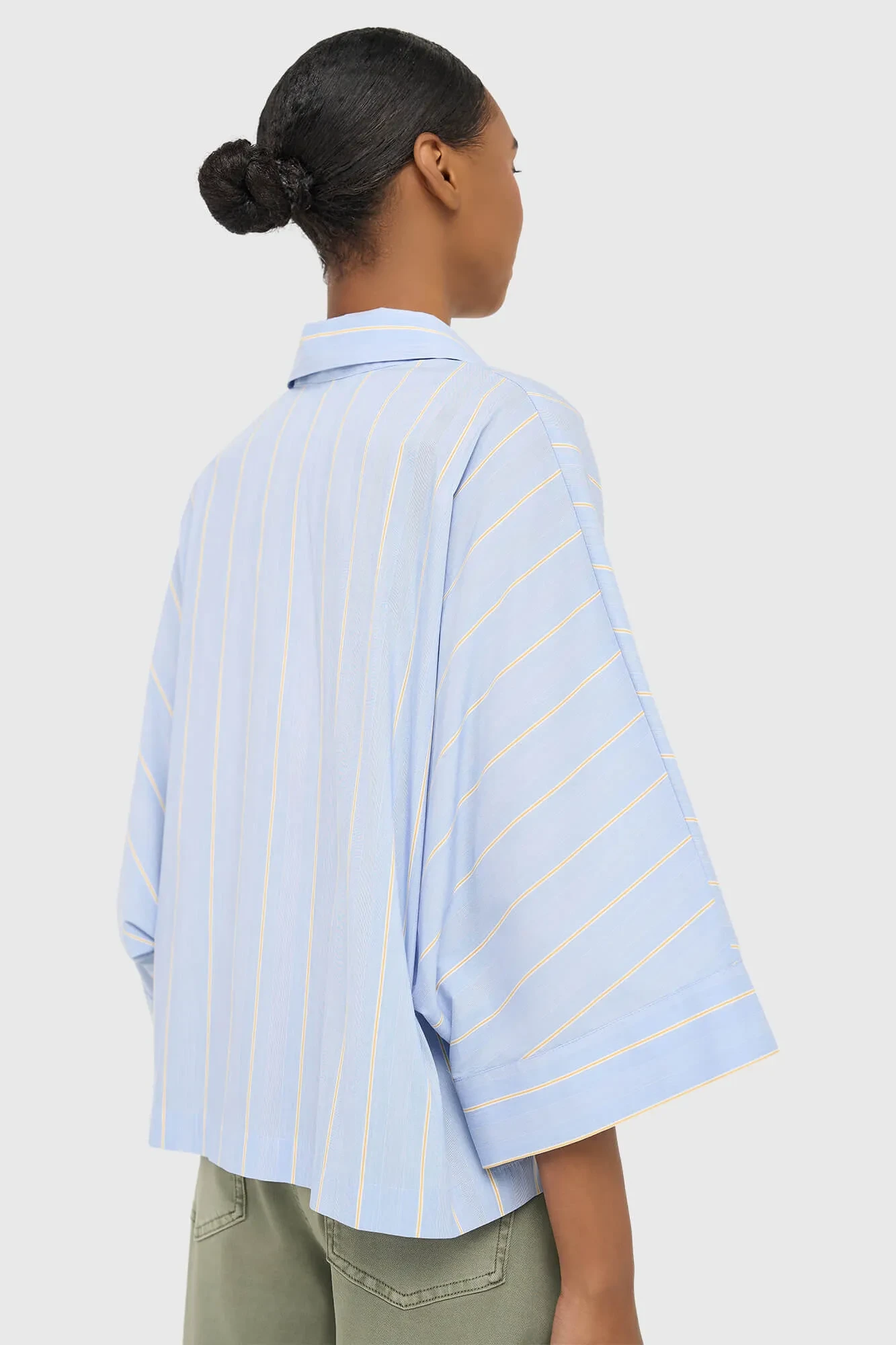 Damenbluse, gestreift, blau, Carl