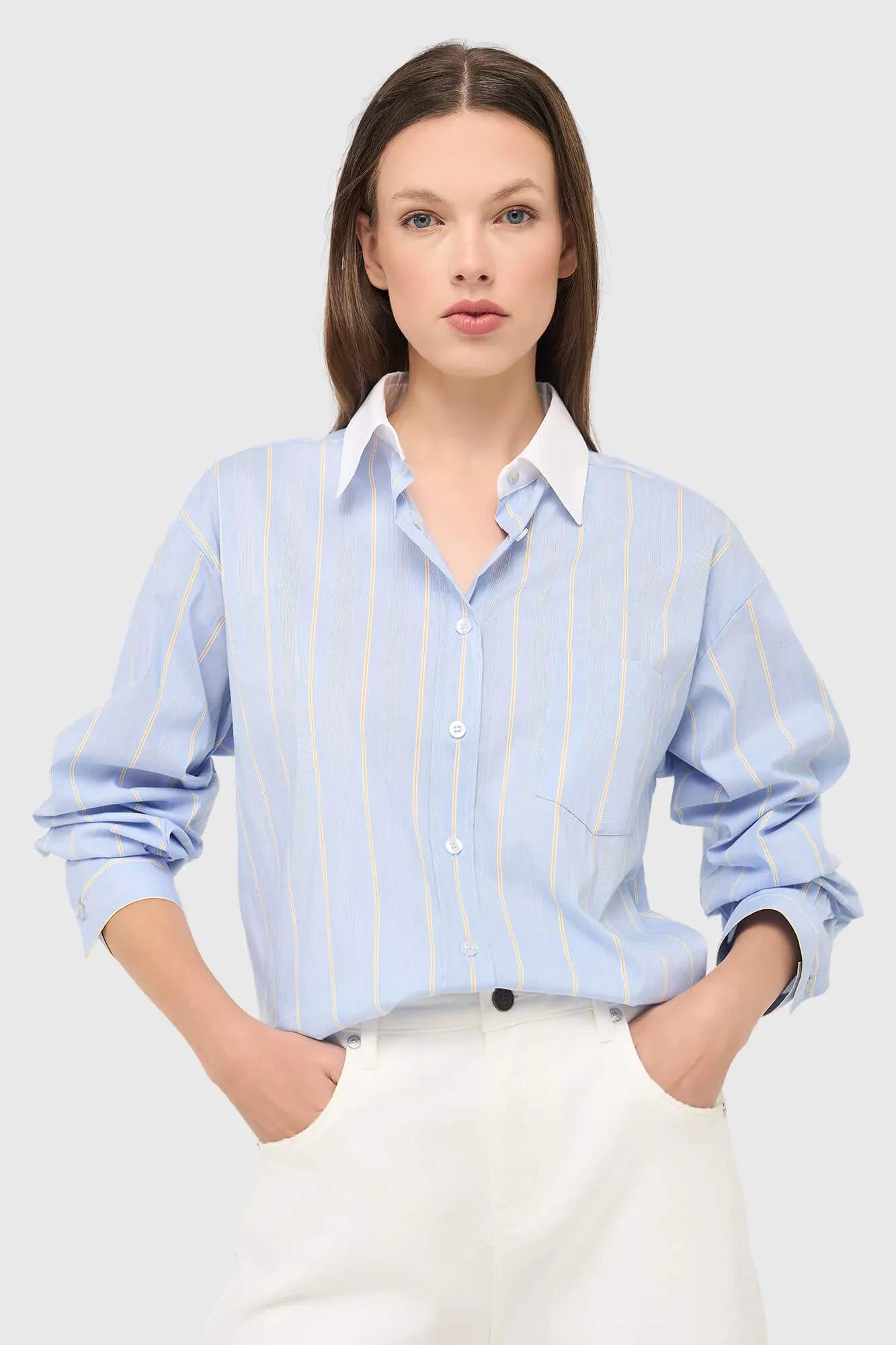 Women's Striped Blue Kygo Blouse