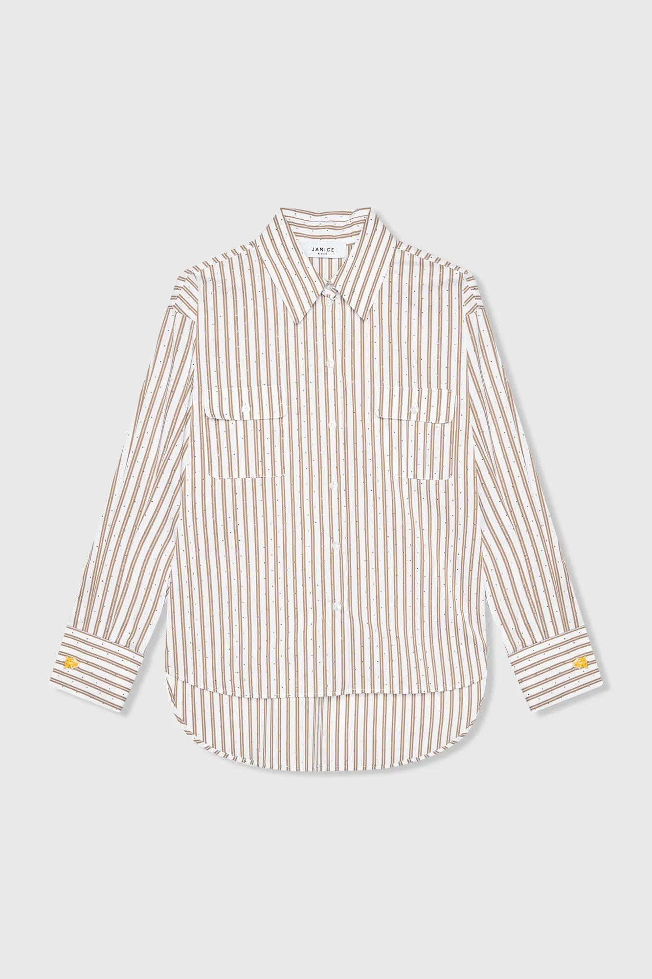 Dames Blouse Gestreept Bruin Ilan