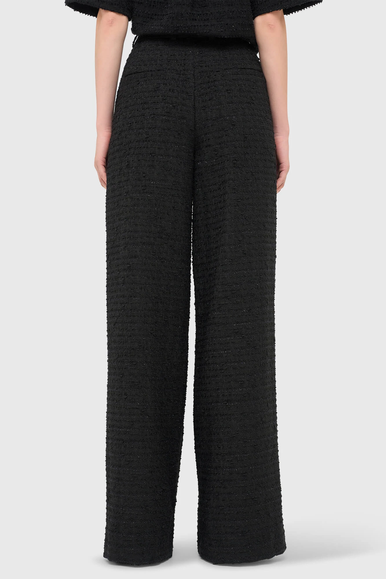 Schwarze Damenhose aus Tweed mit Lurex