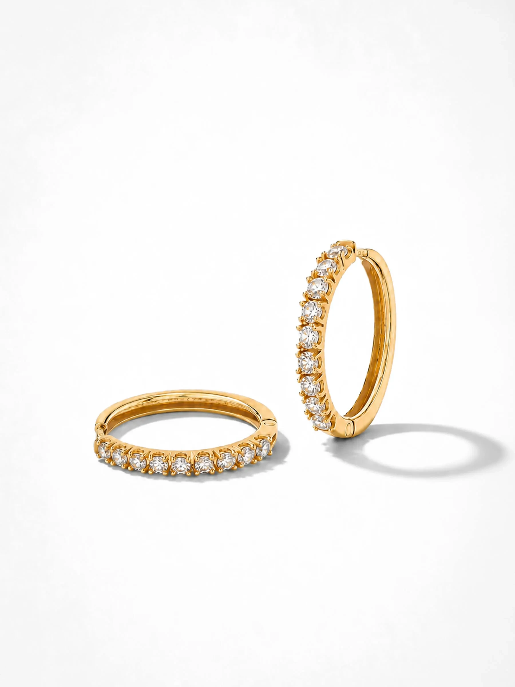Gouden Oorbellen Huggy Loops Zirkonia Copain Small