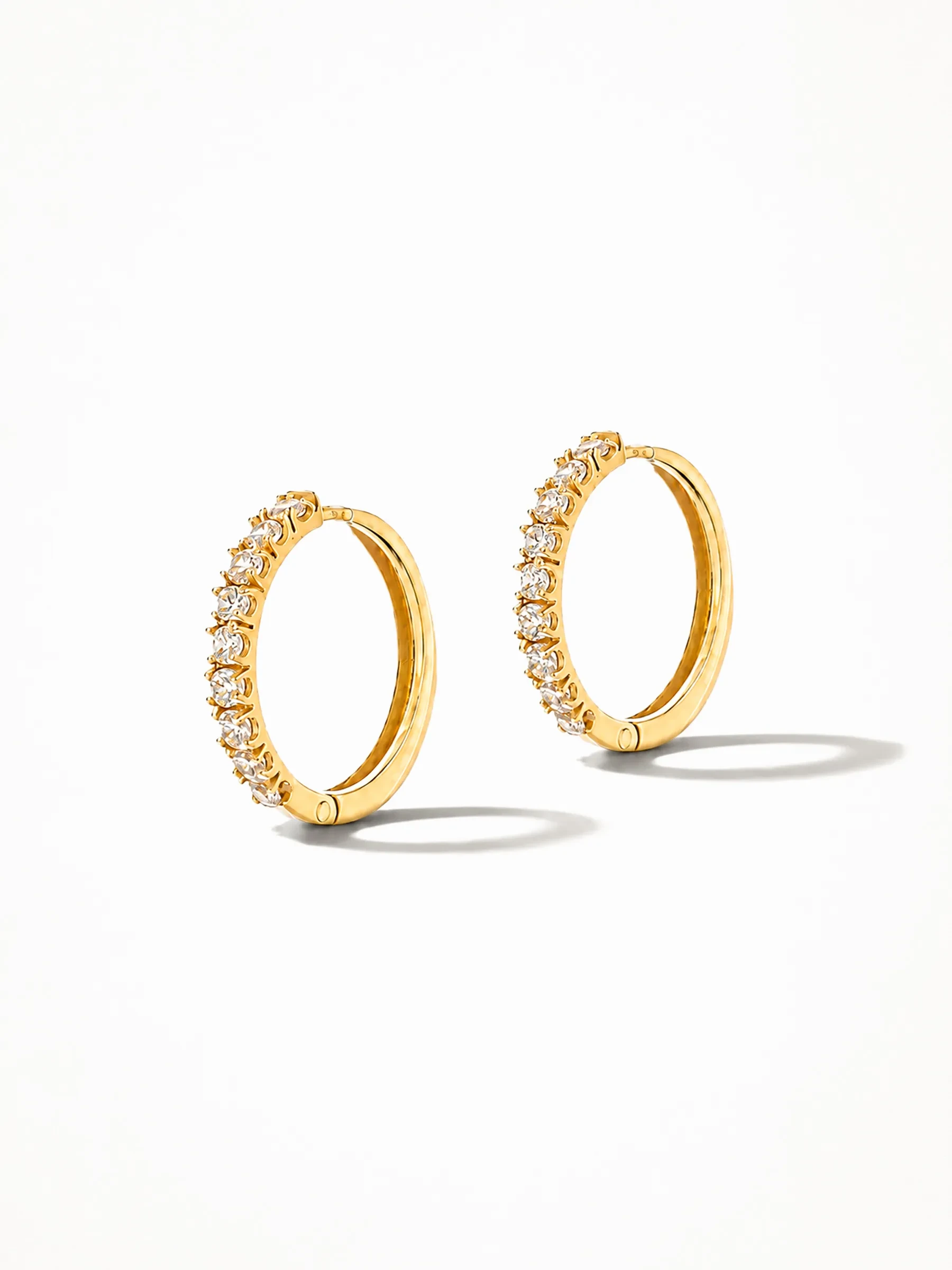 Gouden Oorbellen Huggy Loops Zirkonia Copain Small