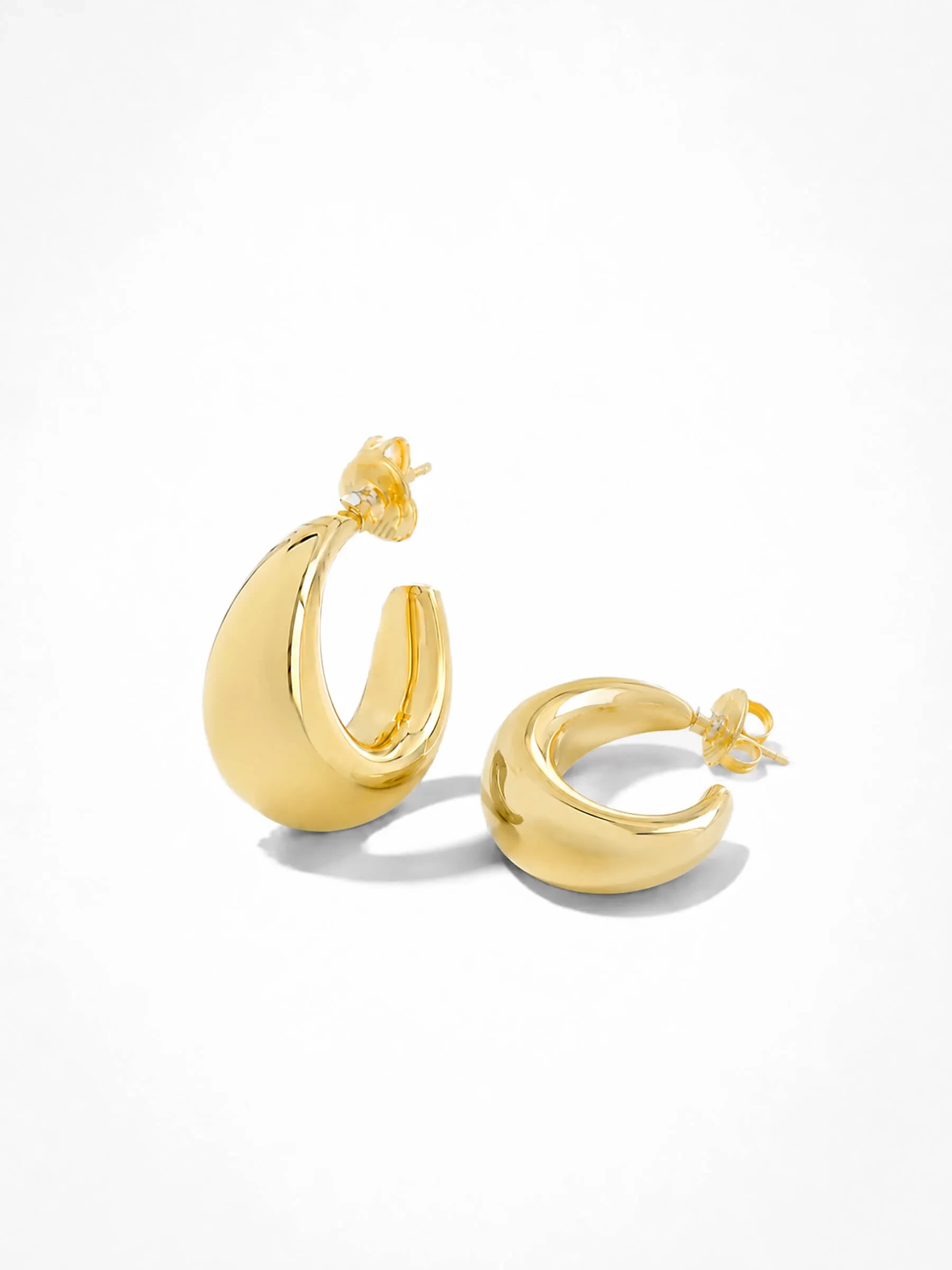 Gouden Oorbellen Creolen Chunky Drops Fargo Medium