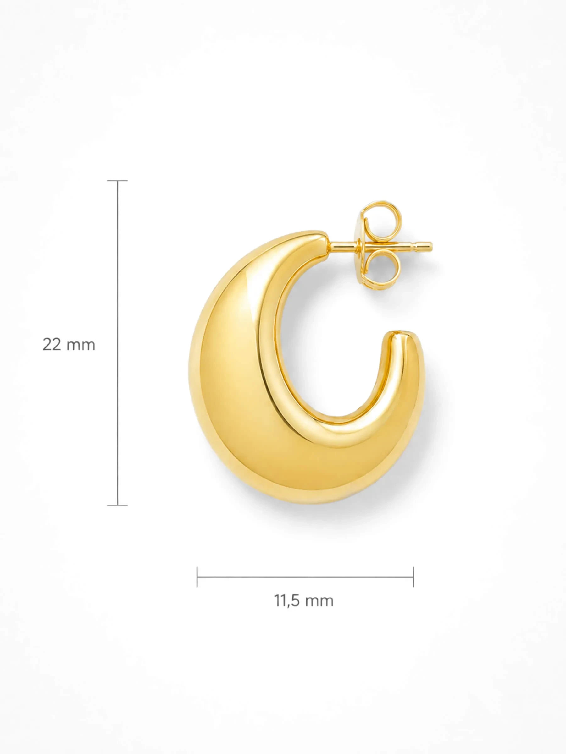 Gouden Oorbellen Creolen Chunky Drops Fargo Medium