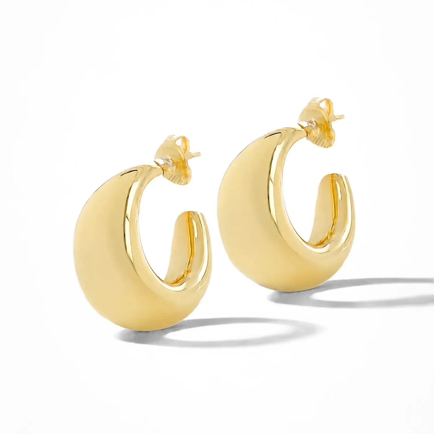 Gouden Oorbellen Creolen Chunky Drops Fargo Medium