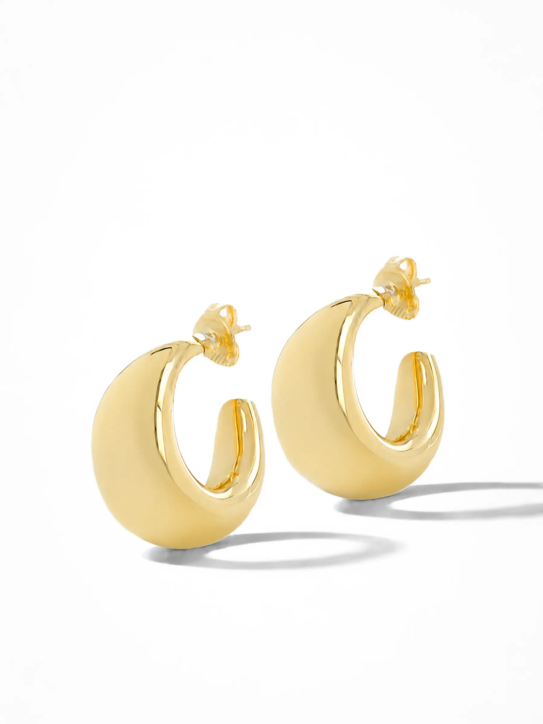 Gouden Oorbellen Creolen Chunky Drops Fargo Medium