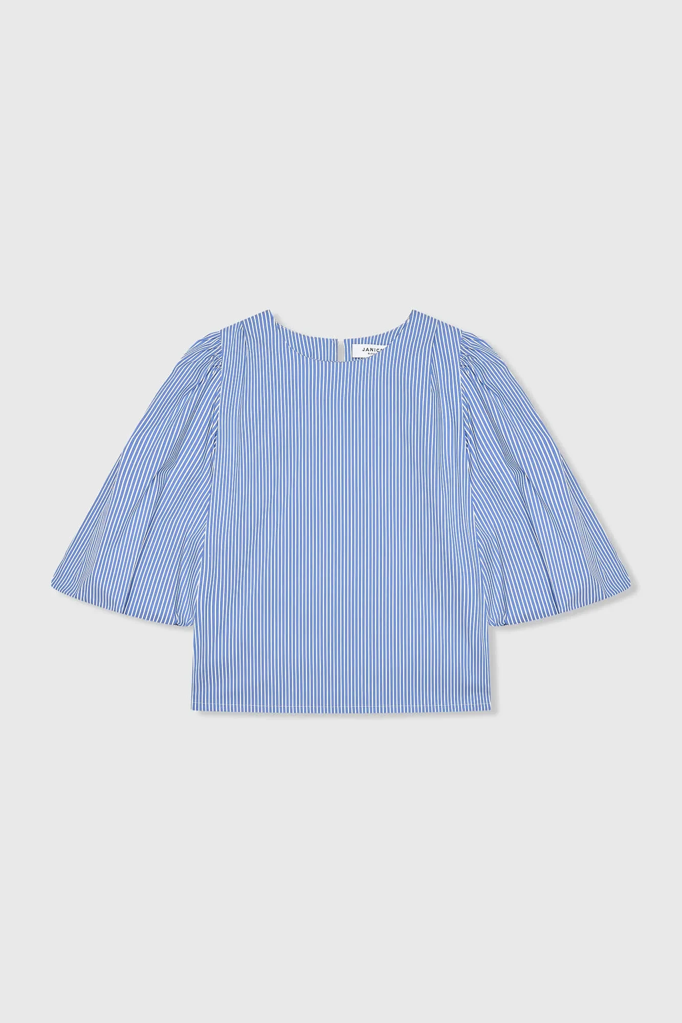 Damen-Top mit Puffärmeln und Streifenmuster, Elian, blau