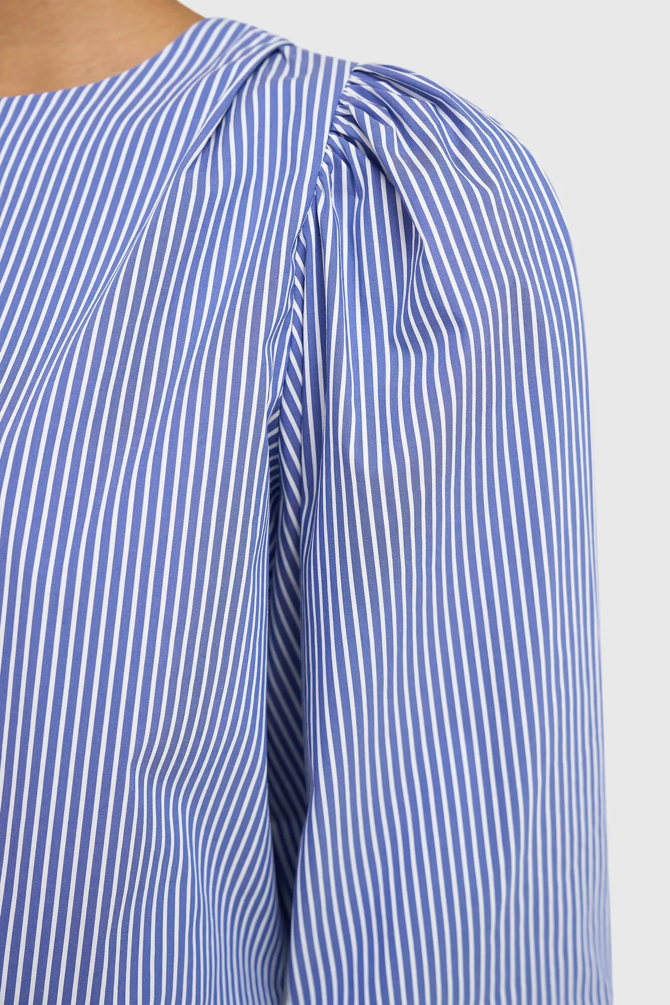 Damen-Top mit Puffärmeln und Streifenmuster, Elian, blau