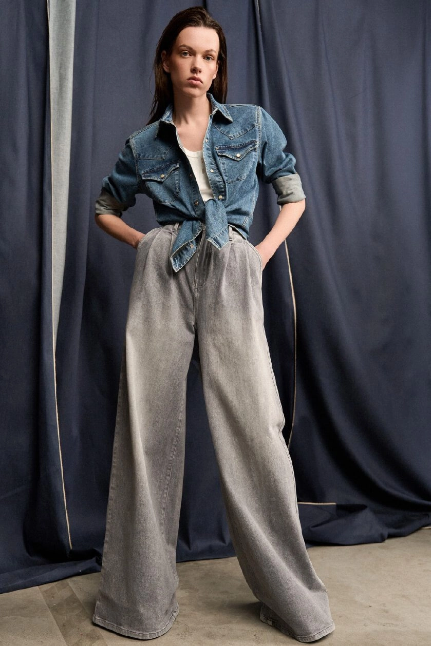 De ultra wide leg jeans janice