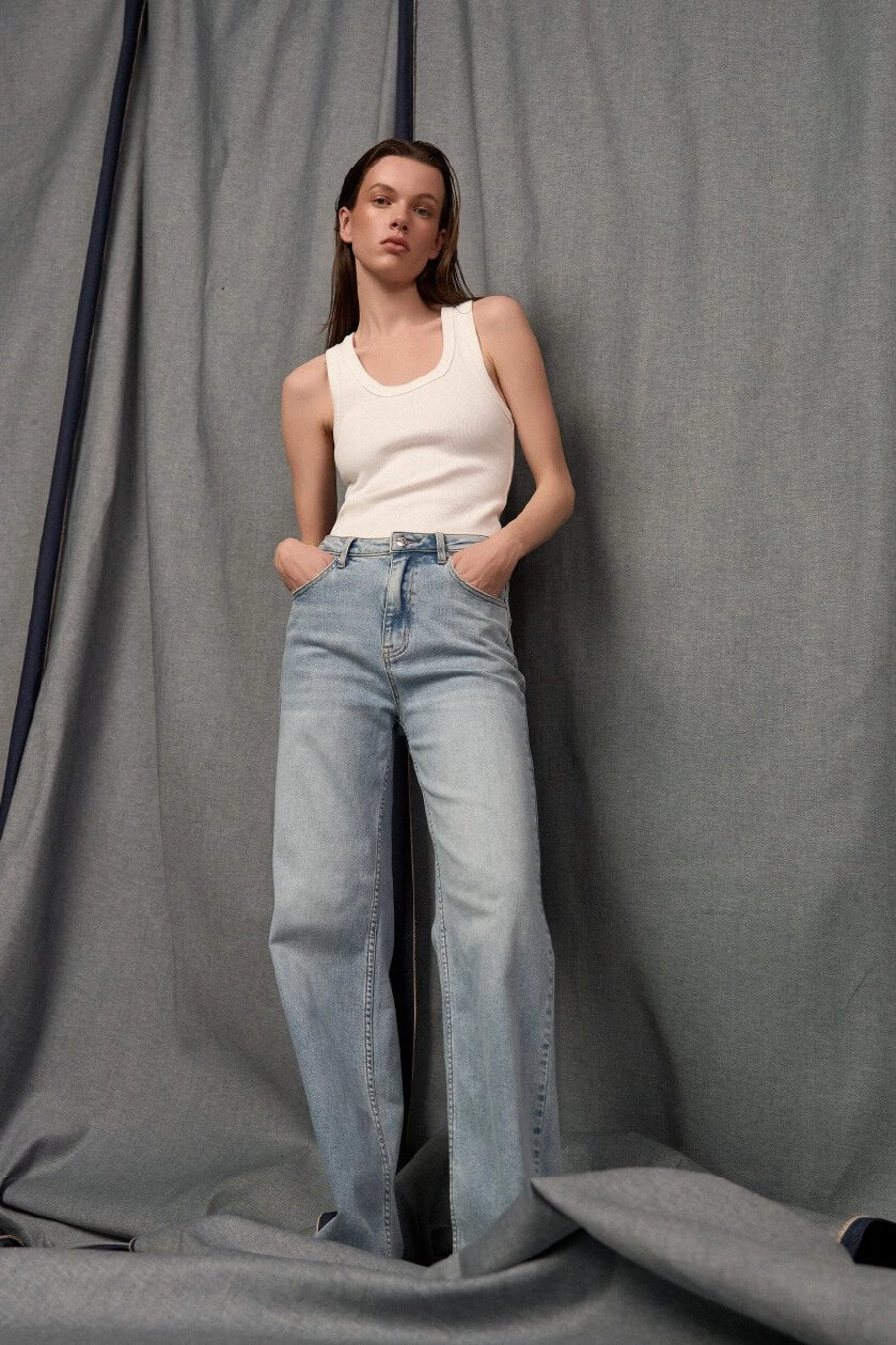 De wide leg jeans dames janice