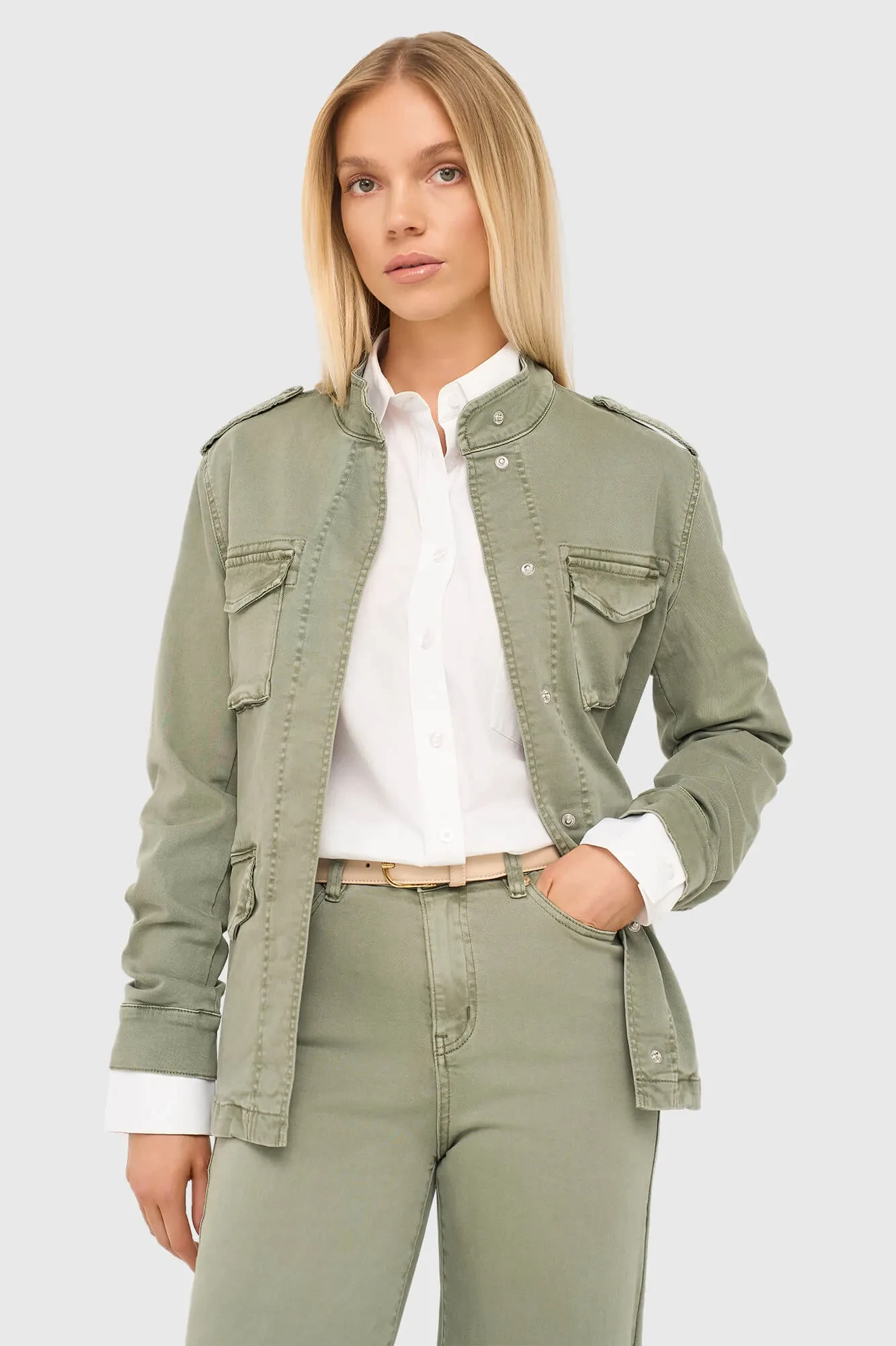 Women's Dwayne Green Denim Jacket 943