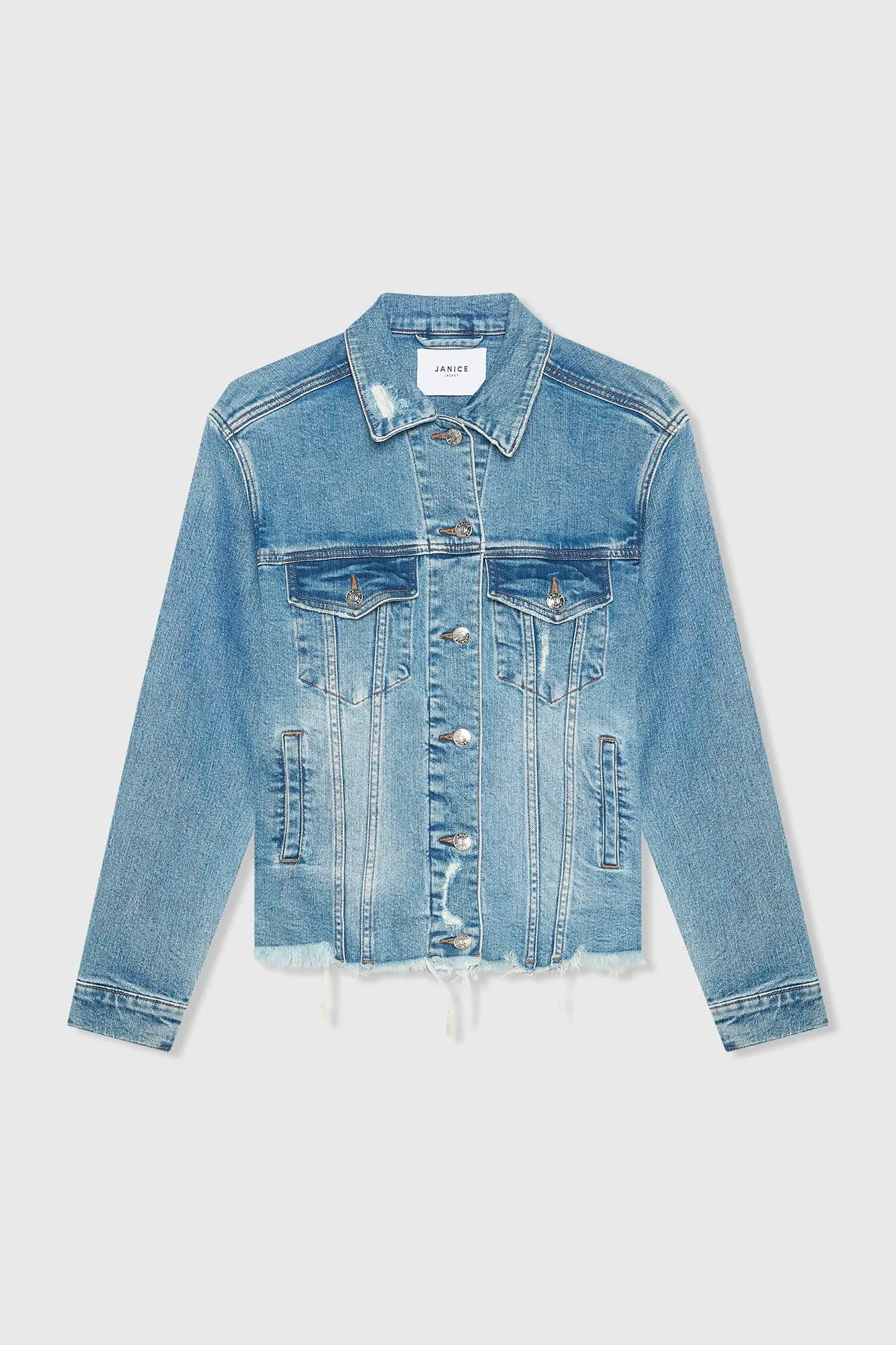 Denim-Jeansjacke mit Stretchanteil für Damen von Gregory, blau, Größe 379
