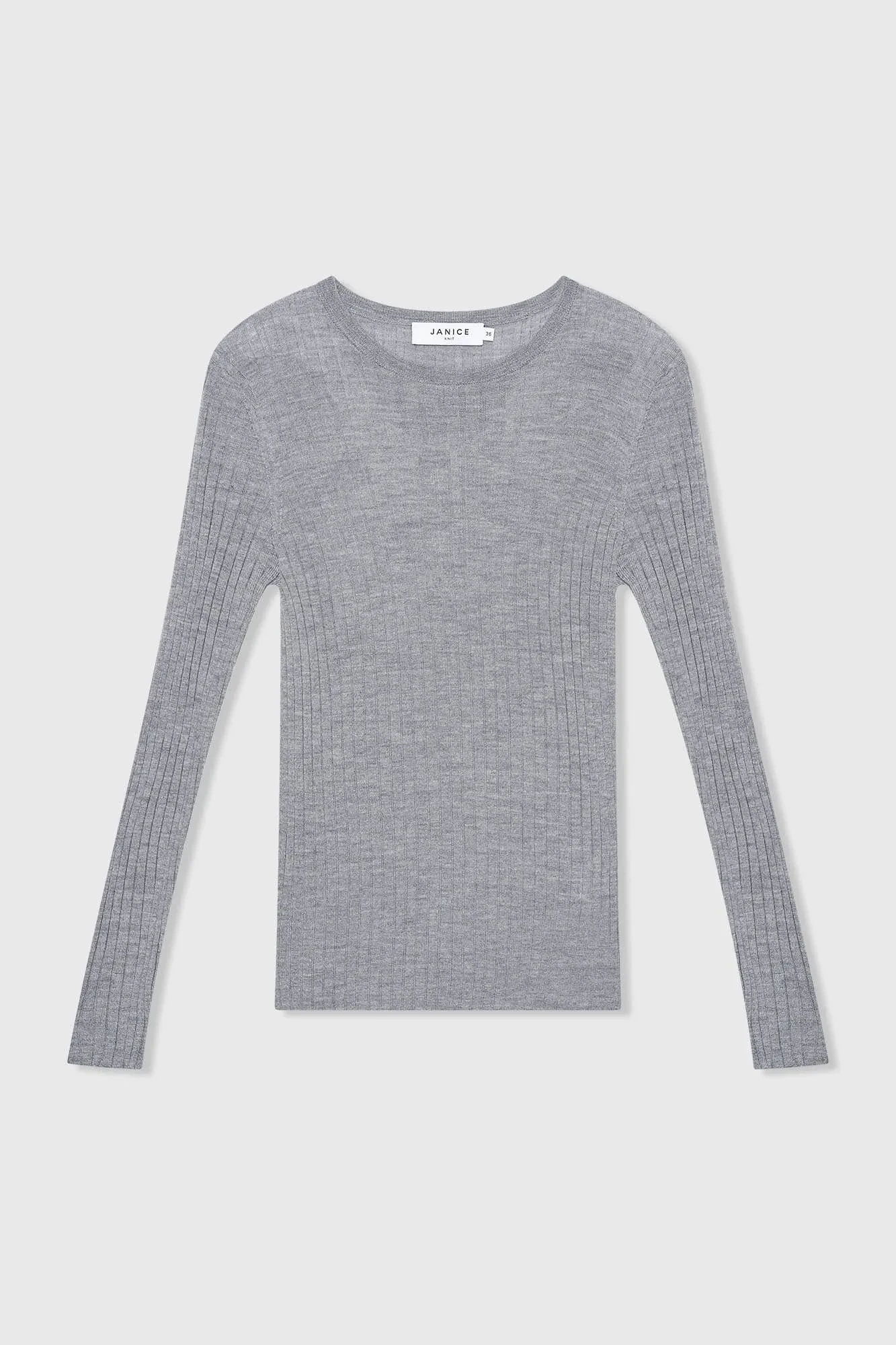 Merino Wool Long-Sleeve Sweater, Lyle Gray