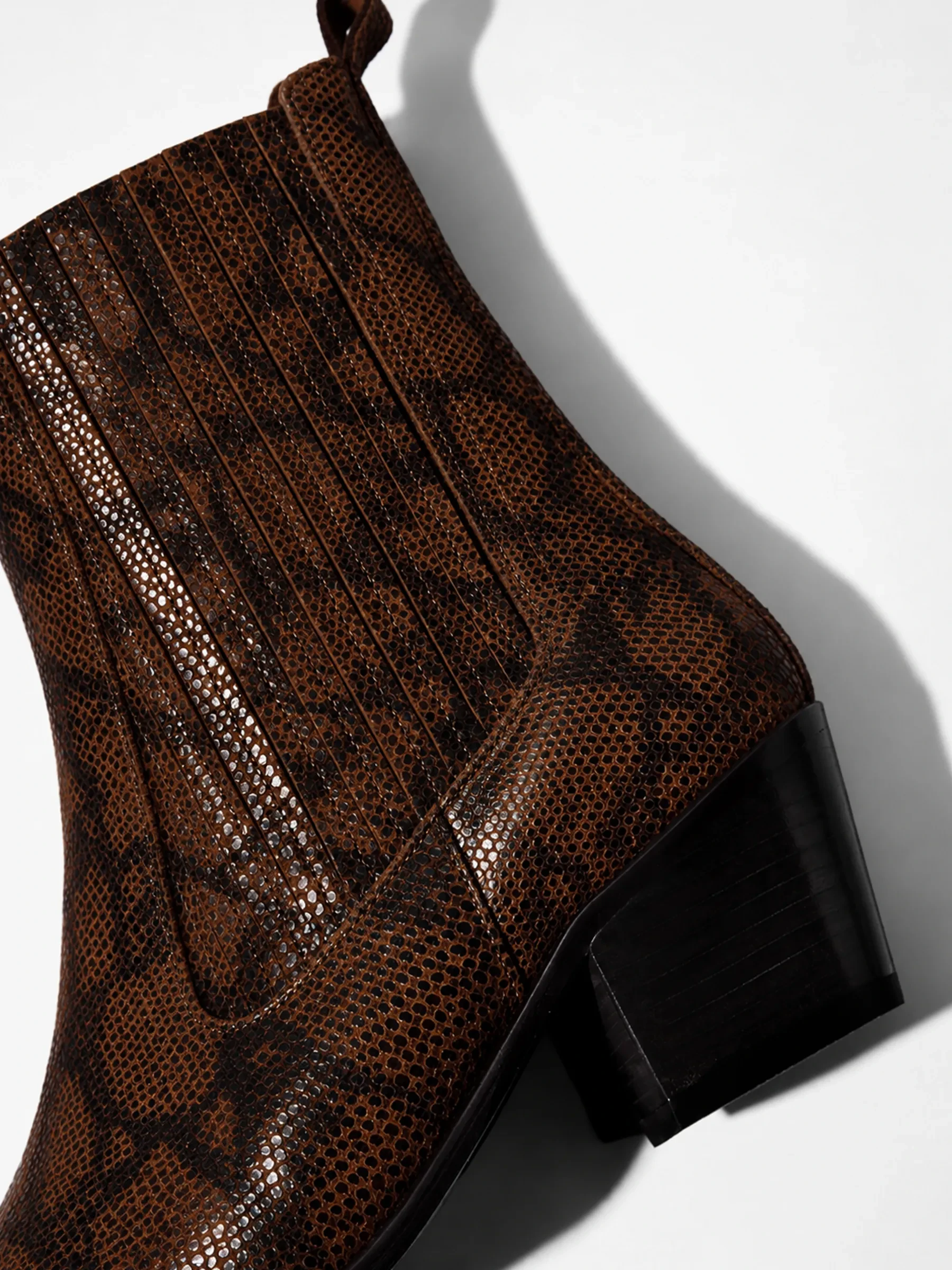 Enkellaars Western Dames Suede Colt Slangenprint