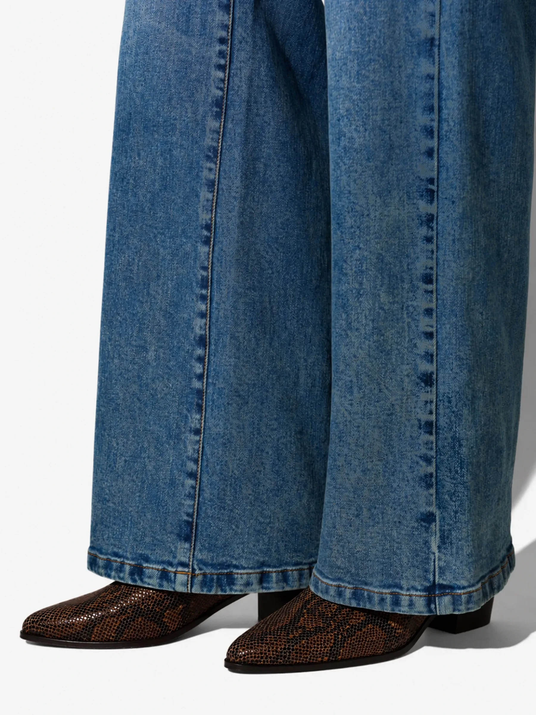 Enkellaars Western Dames Suede Colt Slangenprint
