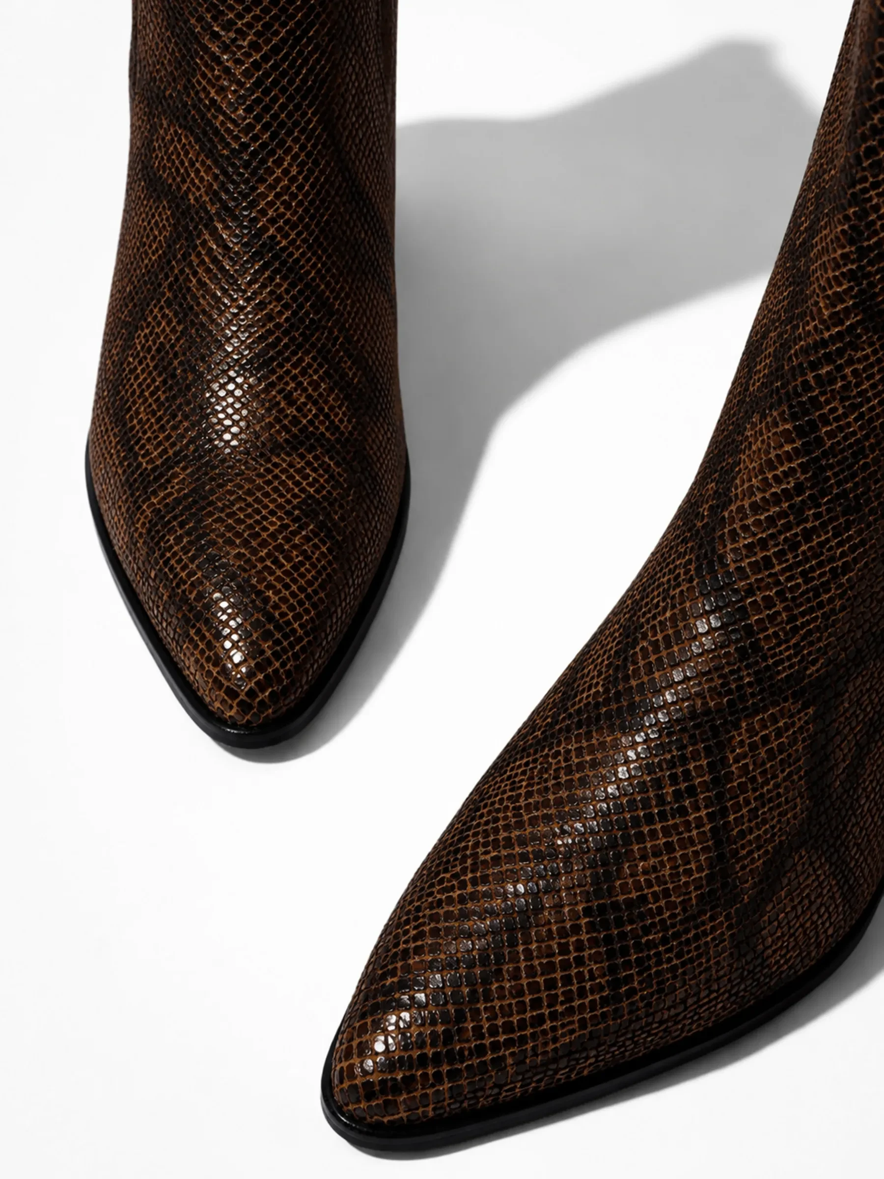 Enkellaars Western Dames Suede Colt Slangenprint