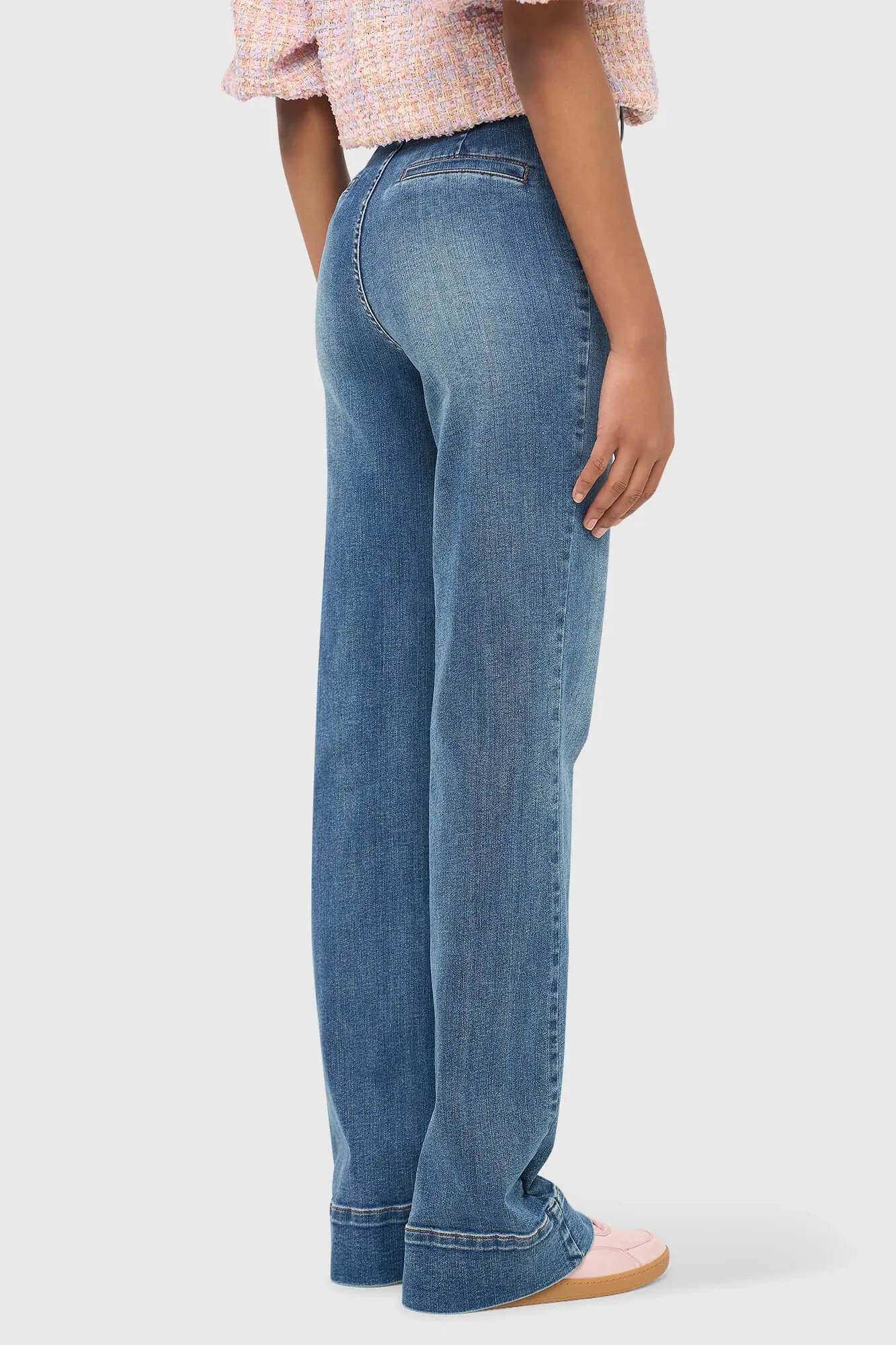 Damenjeans mit ausgestelltem Schnitt, Stretch, mittlerer Leibhöhe, Jagger, Blau 932