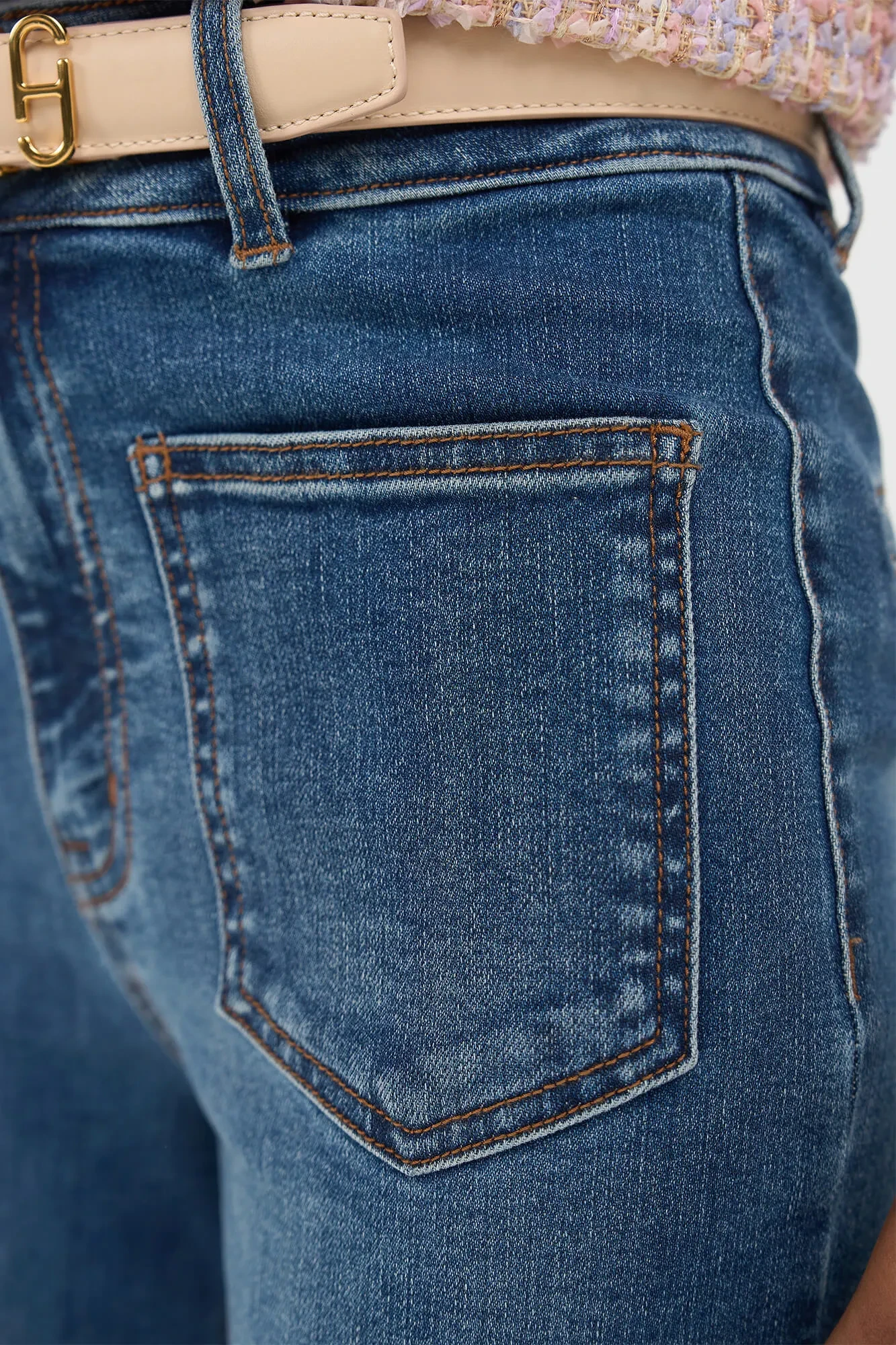 Damenjeans mit ausgestelltem Schnitt, Stretch, mittlerer Leibhöhe, Jagger, Blau 932