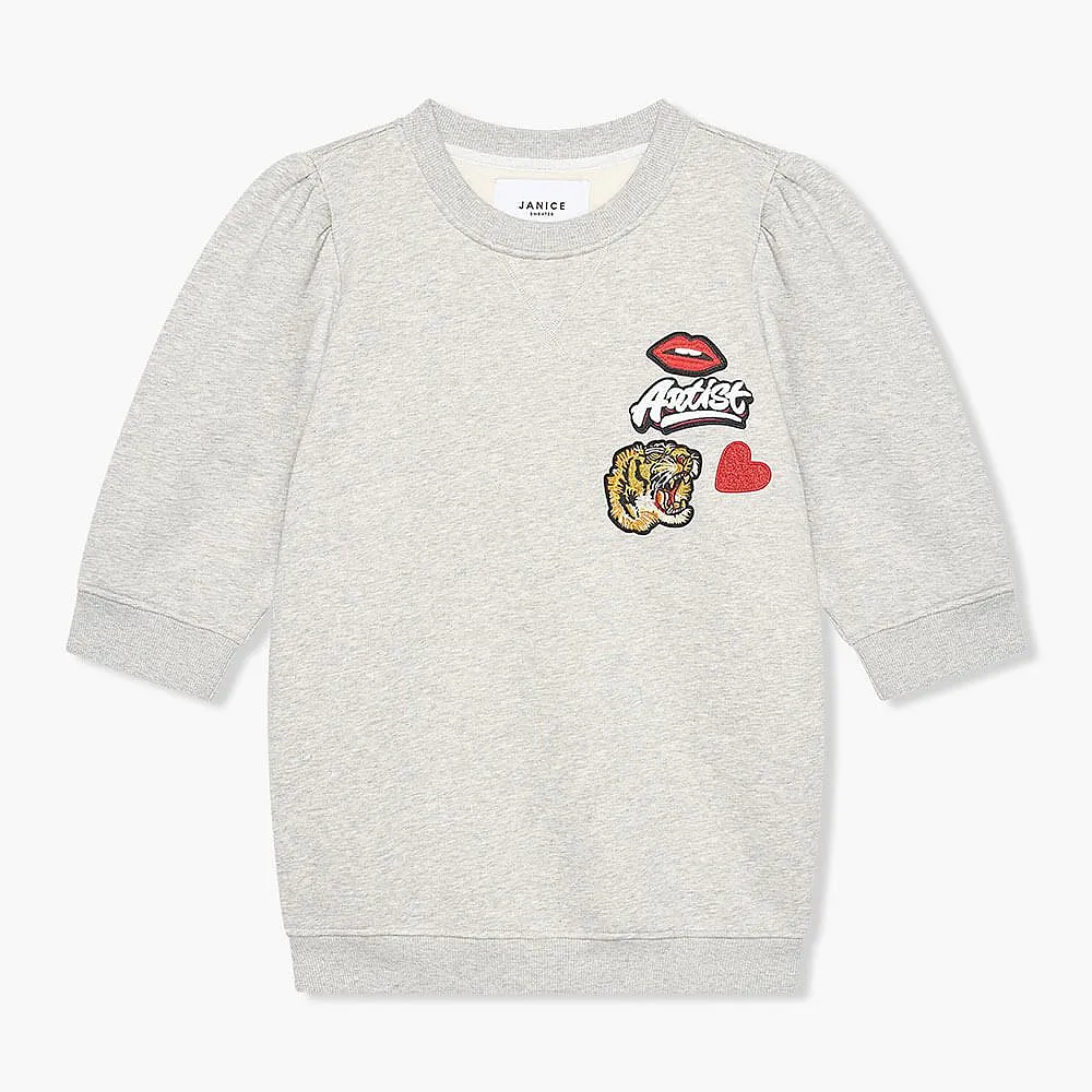 Frank Sweater Grijs Patches