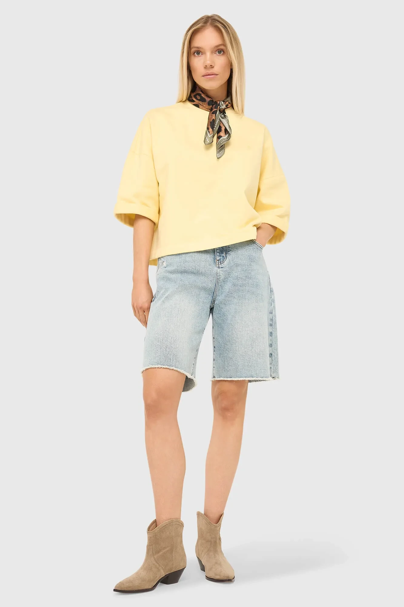 Yellow Women's Cotton Sweater Aiden