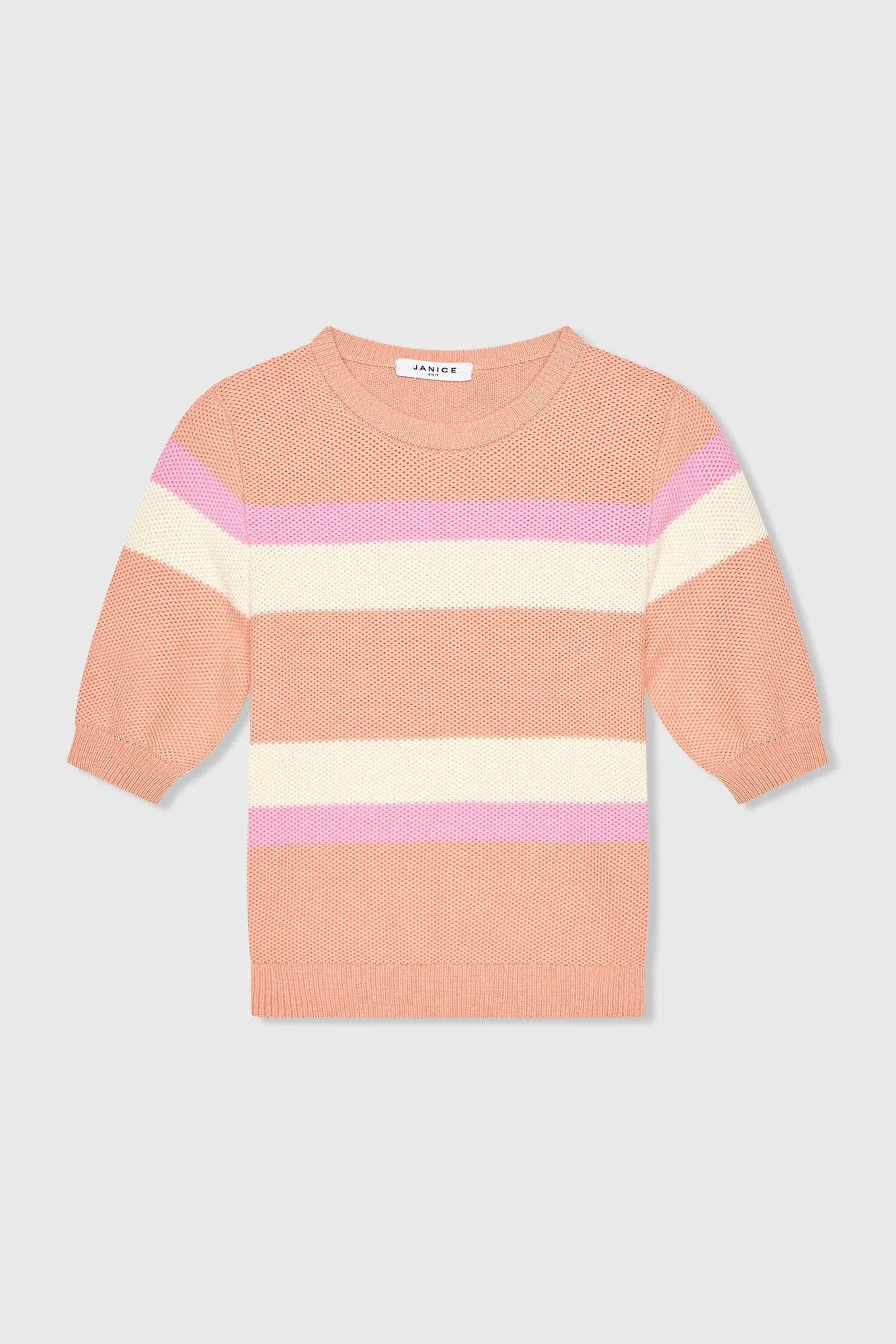 Gestreifter Baumwollpullover für Damen „Dominic Peach“