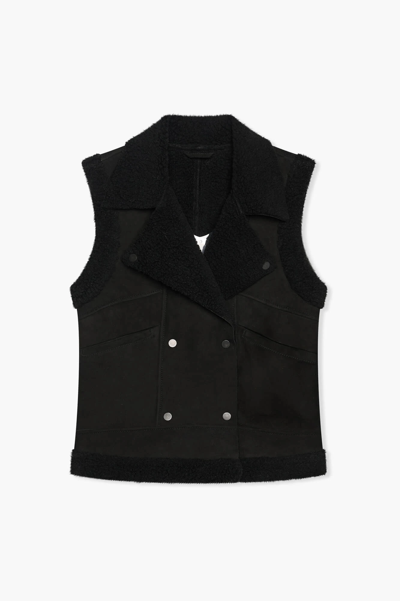 Lammy Damenweste Suede Nick Schwarz