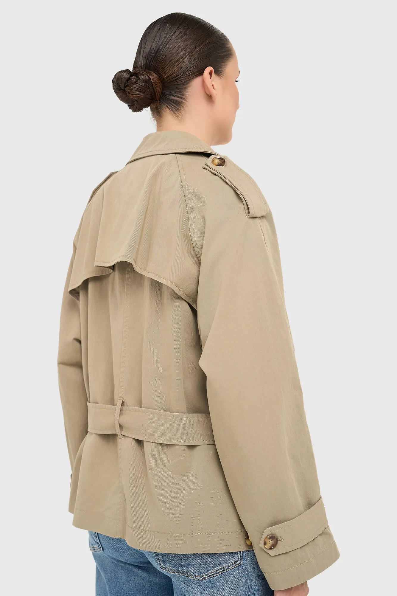 Grüner kurzer Trenchcoat Cayden