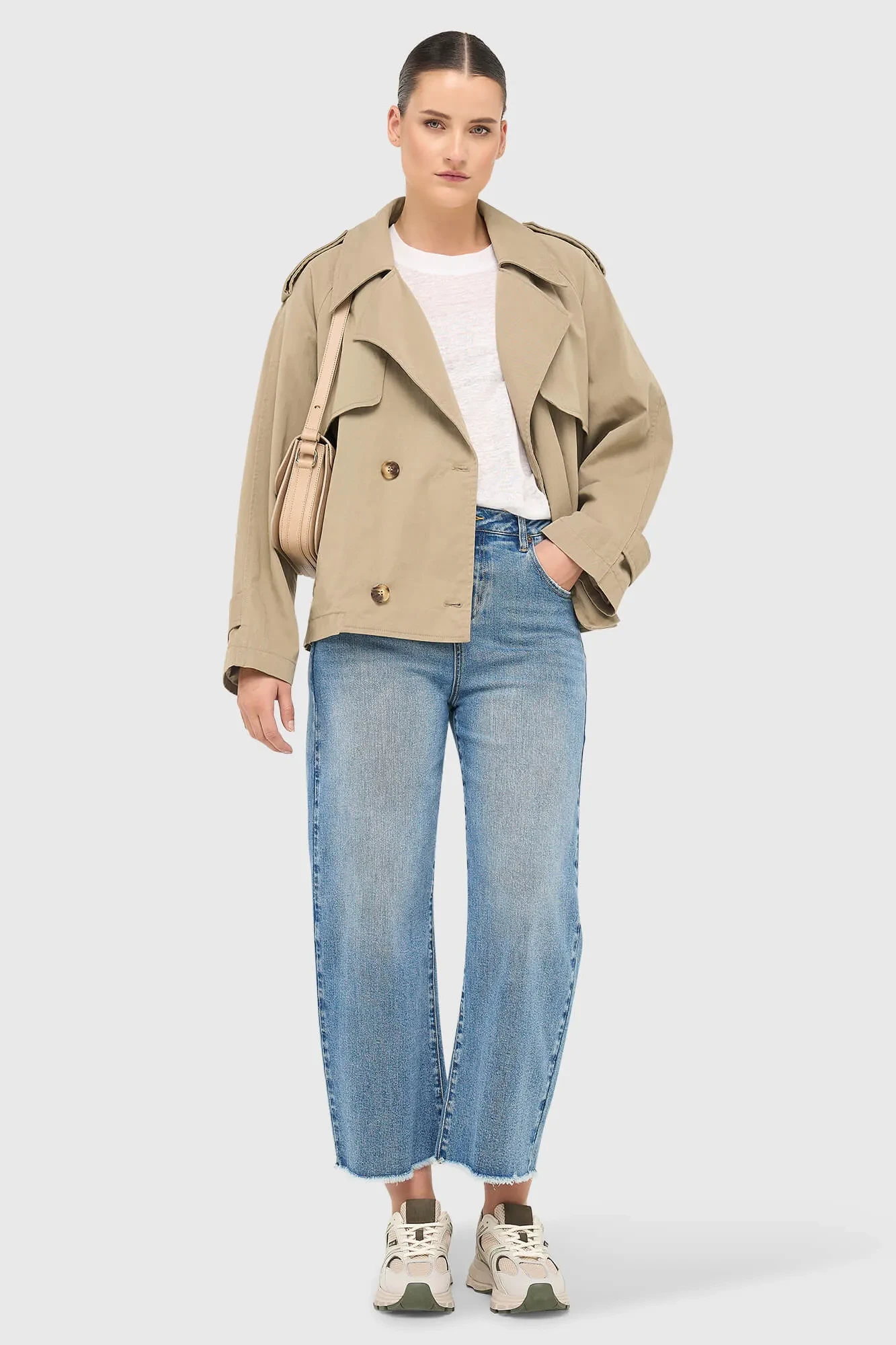 Grüner kurzer Trenchcoat Cayden