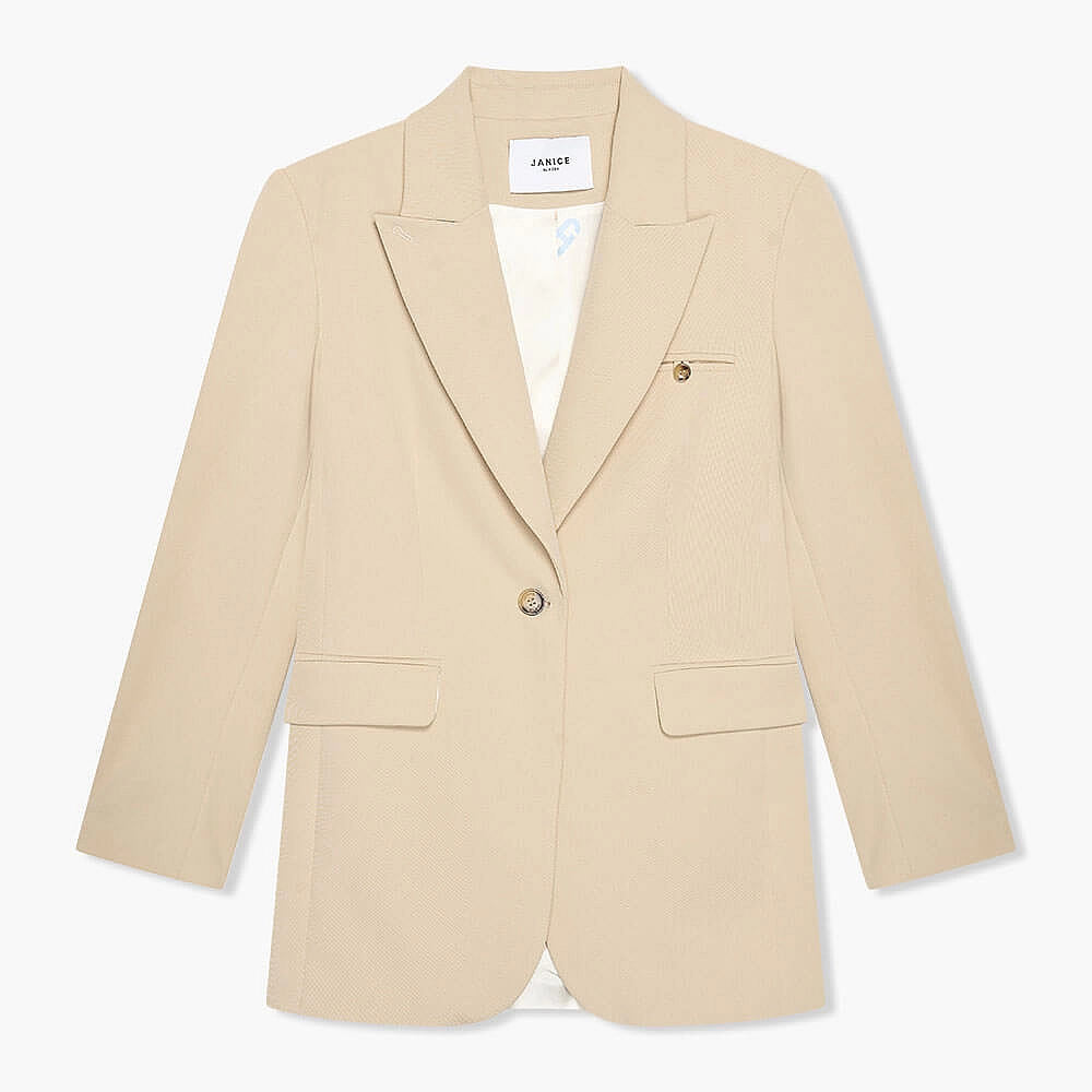 Oversized Beige Elastiek Blazer Hank Dames