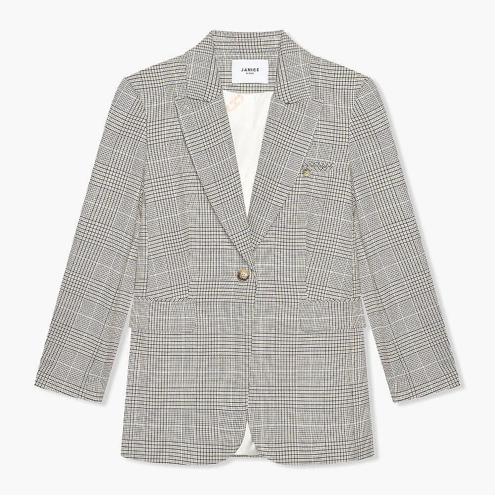 Hank Blazer Ruit Beige