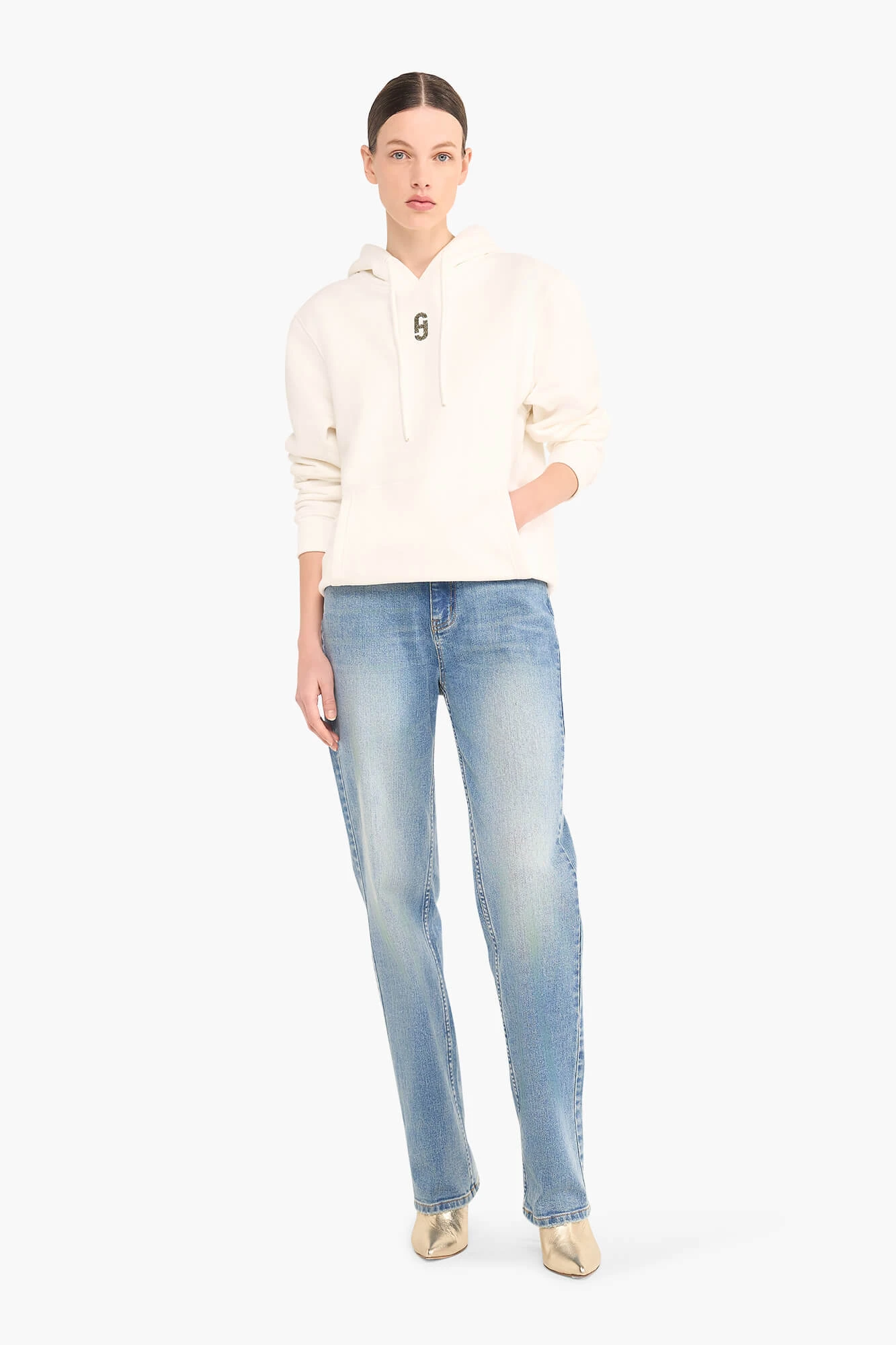 Hoodie Dames Katoen Logo Goud Scott Off White