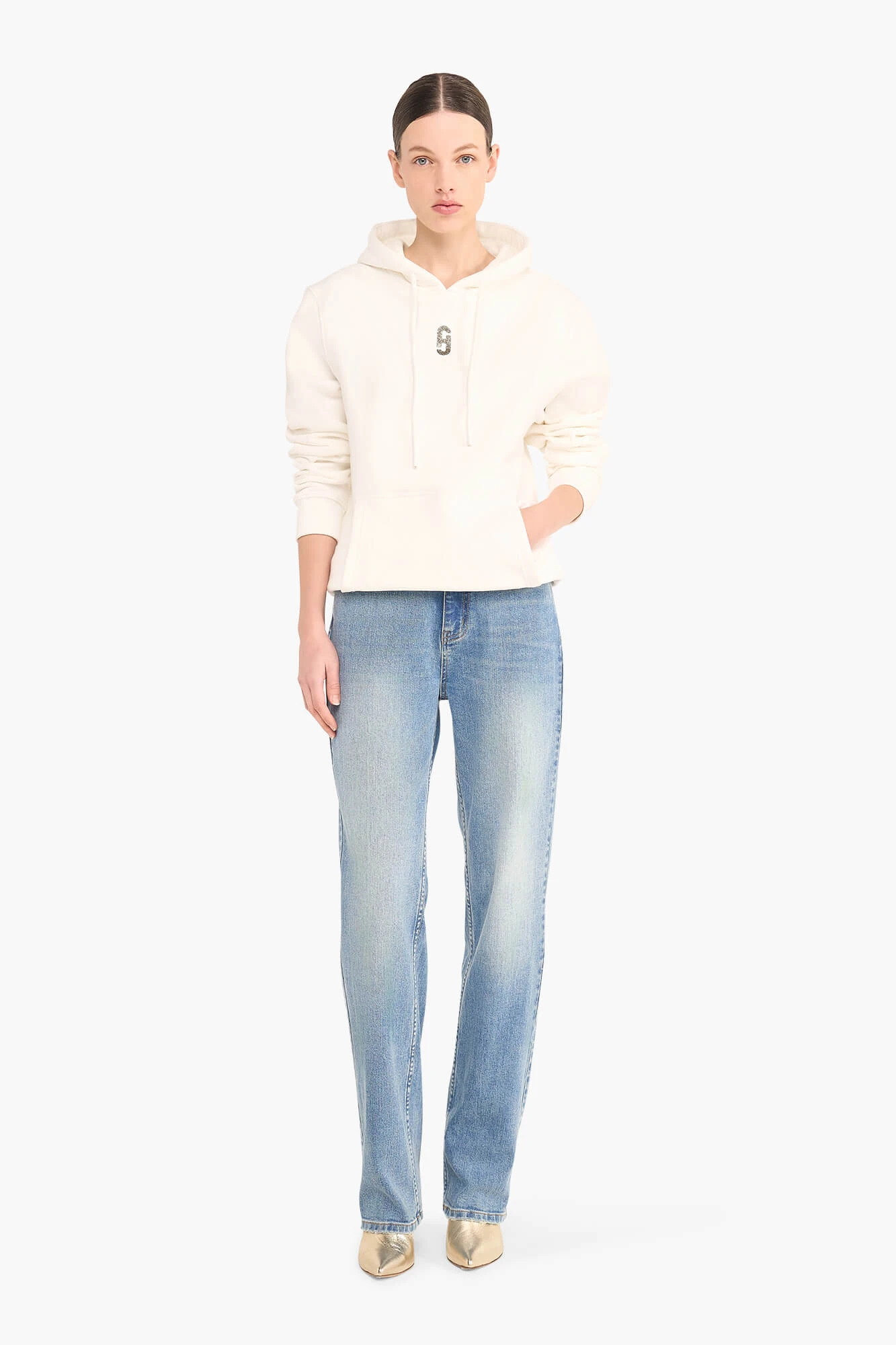 Hoodie Dames Katoen Logo Goud Scott Off White