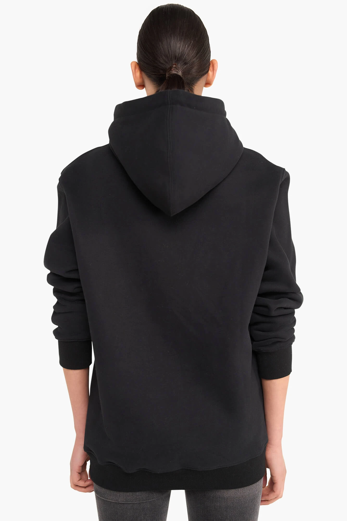 Hoodie Dames Katoen Logo Zilver Scott Zwart