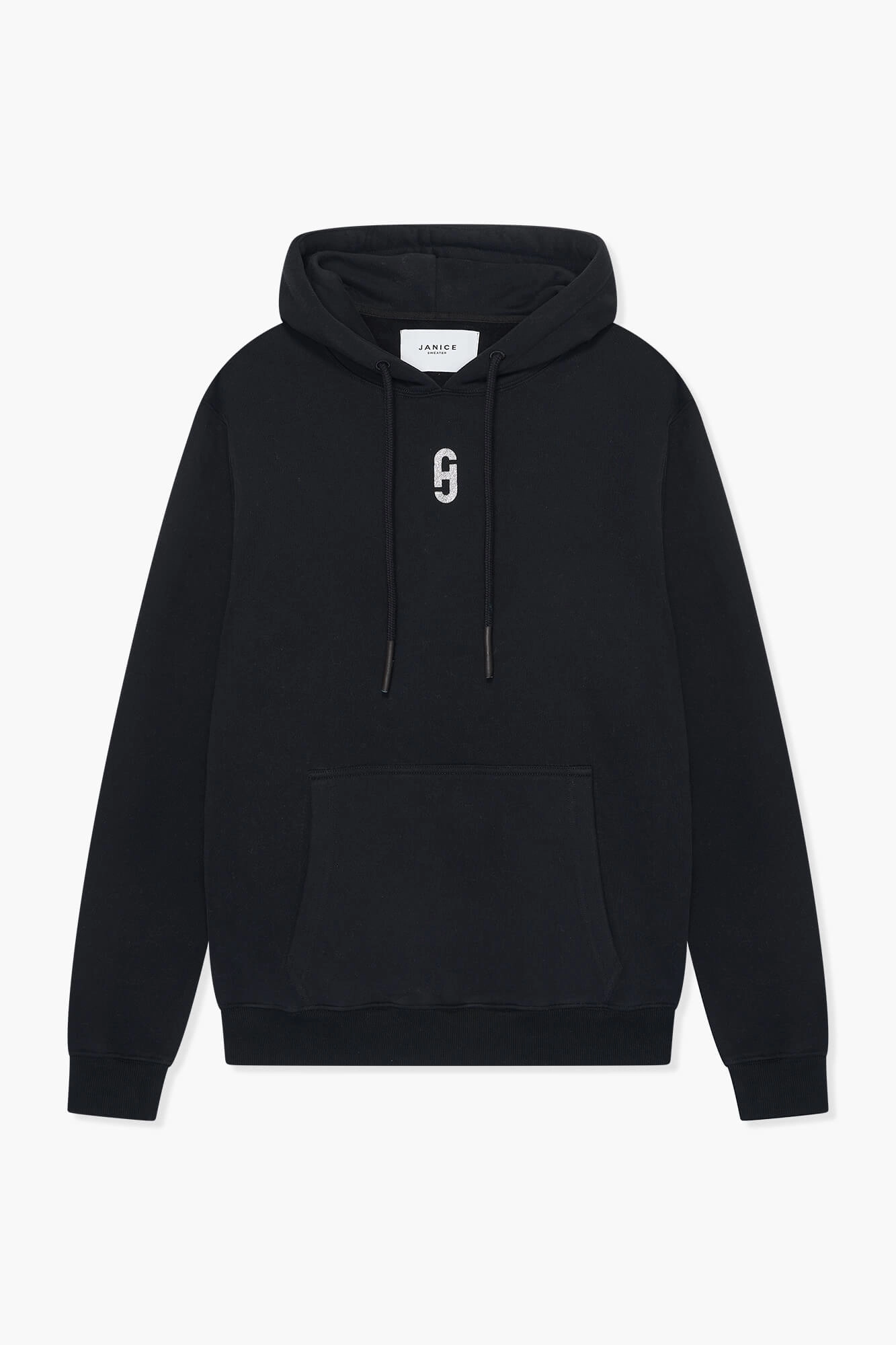 Hoodie Dames Katoen Logo Zilver Scott Zwart