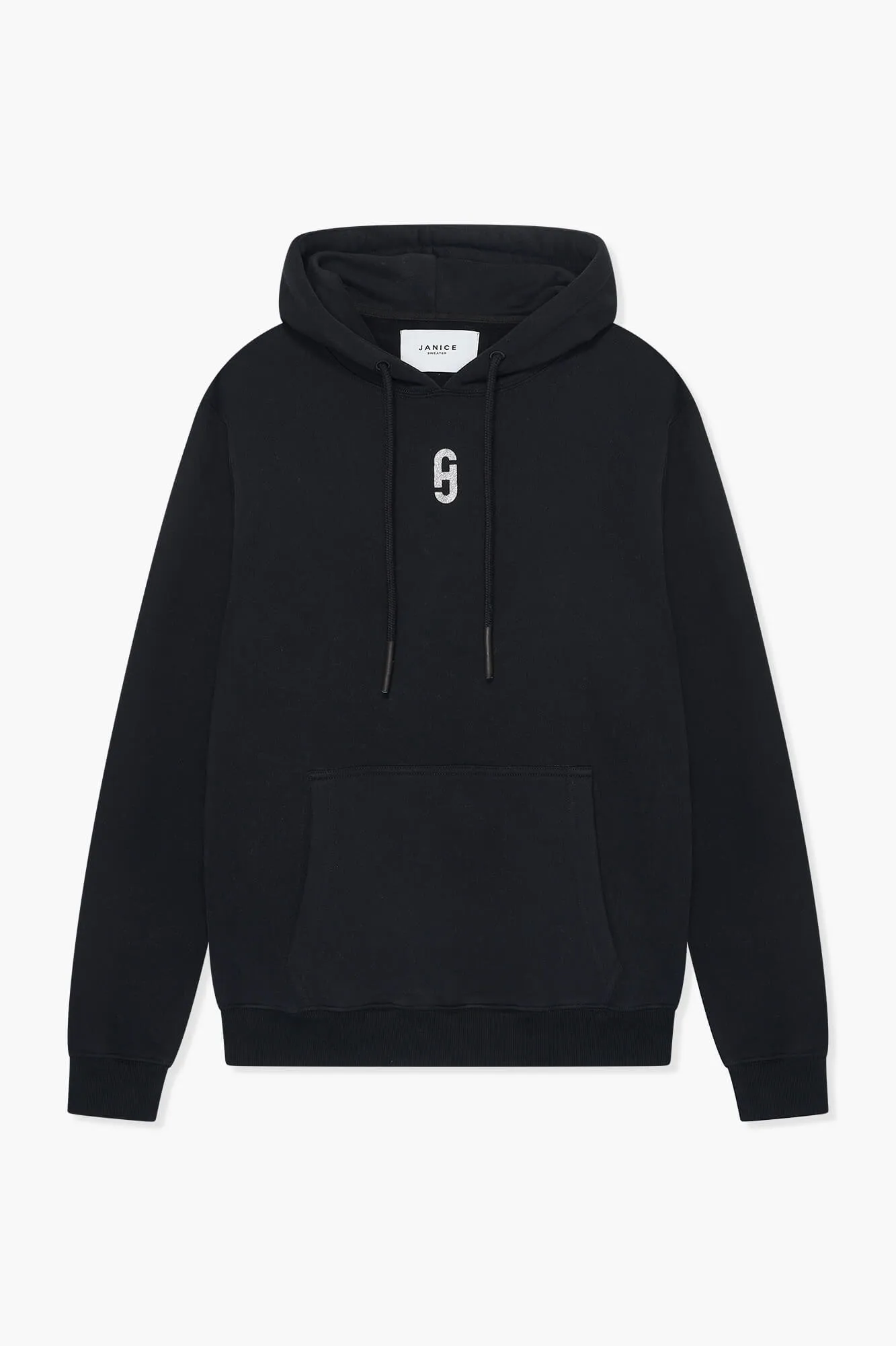 Hoodie Dames Katoen Logo Zilver Scott Zwart